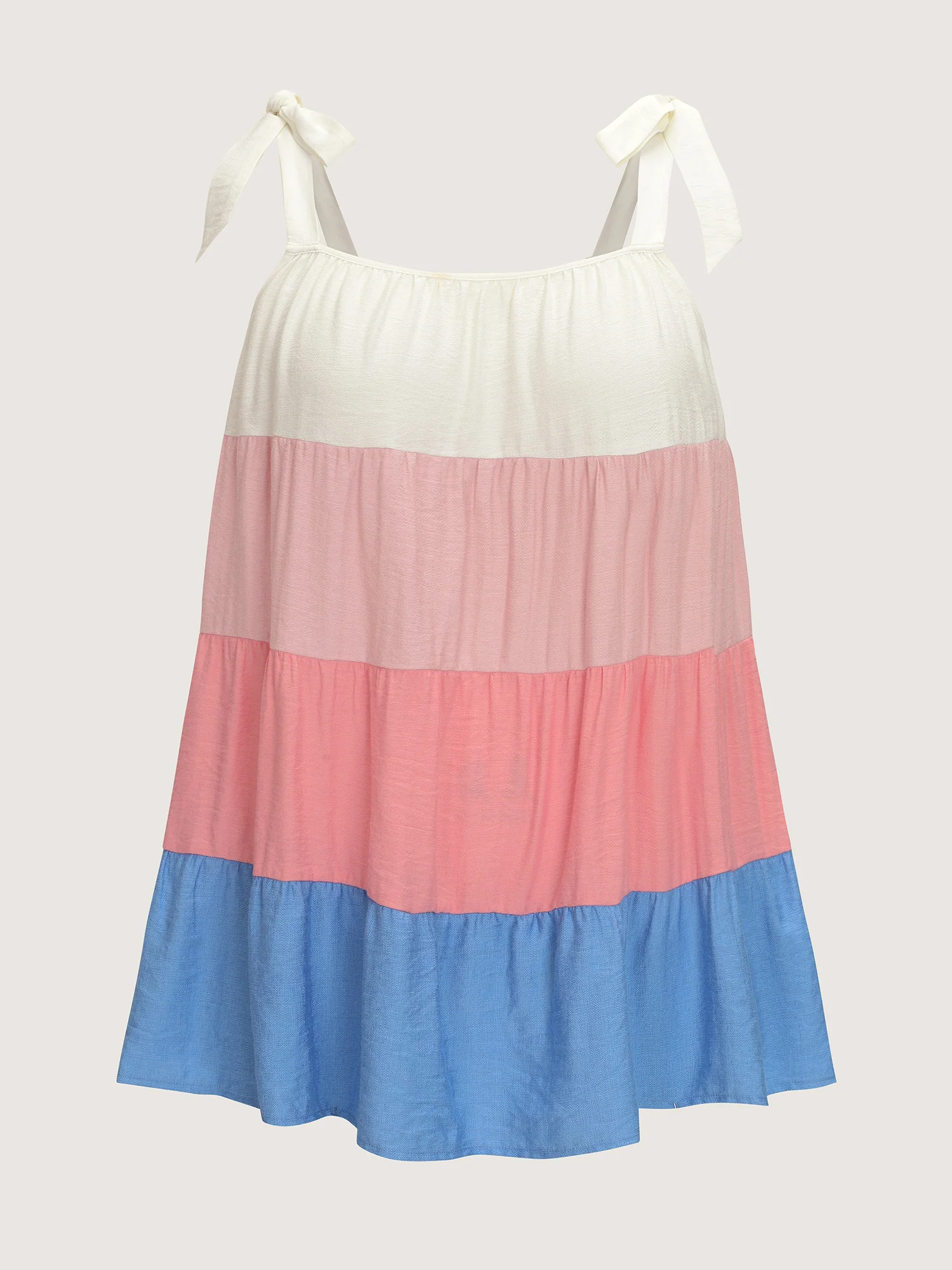 Colorblock Pleated Tiered Blouse - Image 7