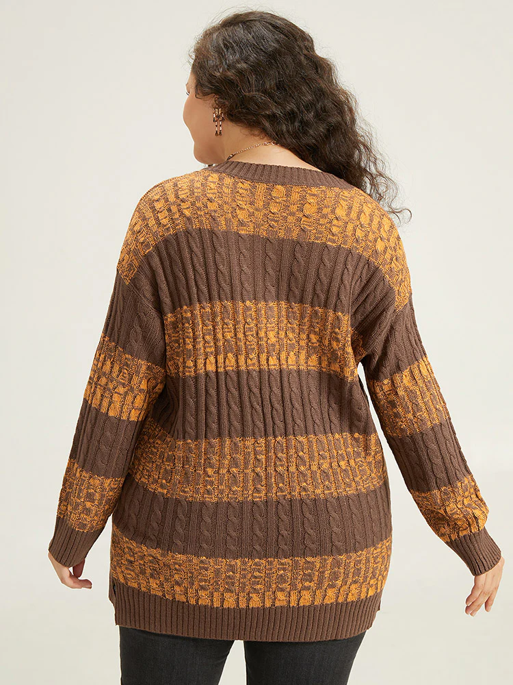 Halloween Colorblock Plisse Split Side Pullover - Image 2