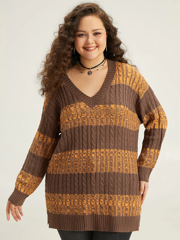 Halloween Colorblock Plisse Split Side Pullover - Image 3