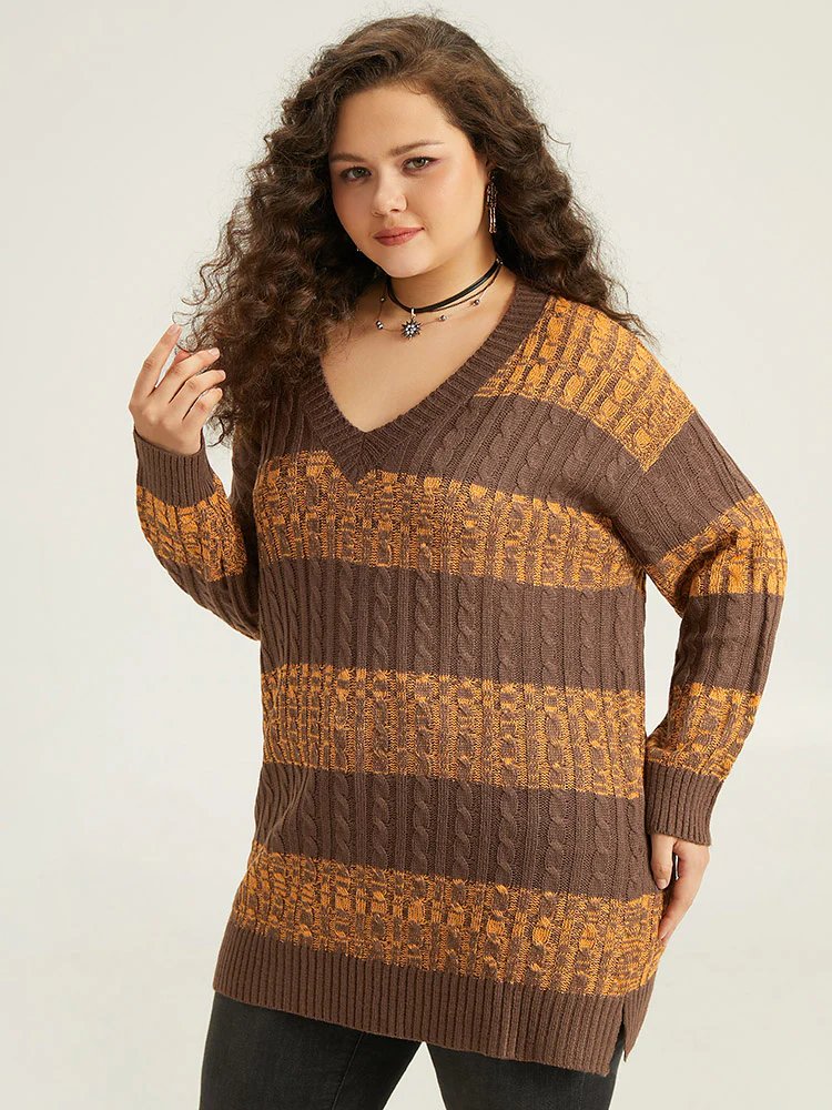 Halloween Colorblock Plisse Split Side Pullover - Image 4