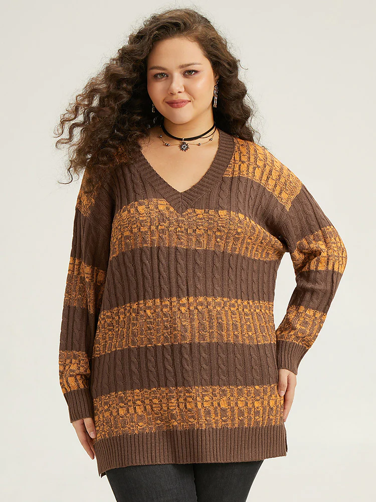 Halloween Colorblock Plisse Split Side Pullover - Image 5