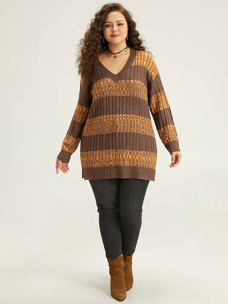 Halloween Colorblock Plisse Split Side Pullover - Image 6