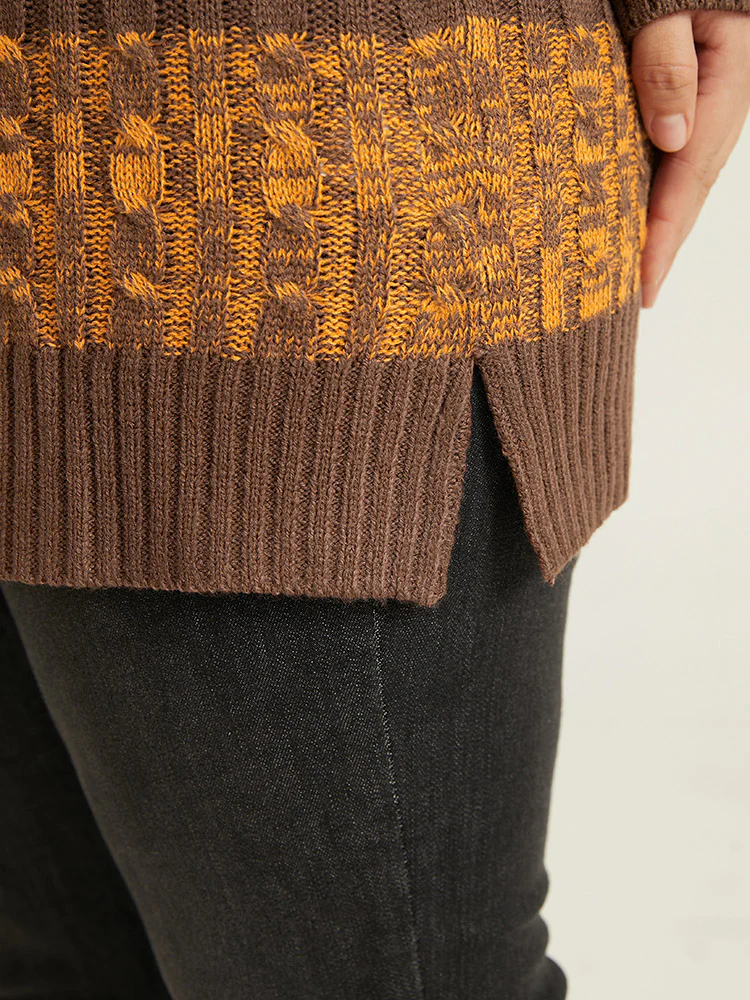 Halloween Colorblock Plisse Split Side Pullover - Image 8