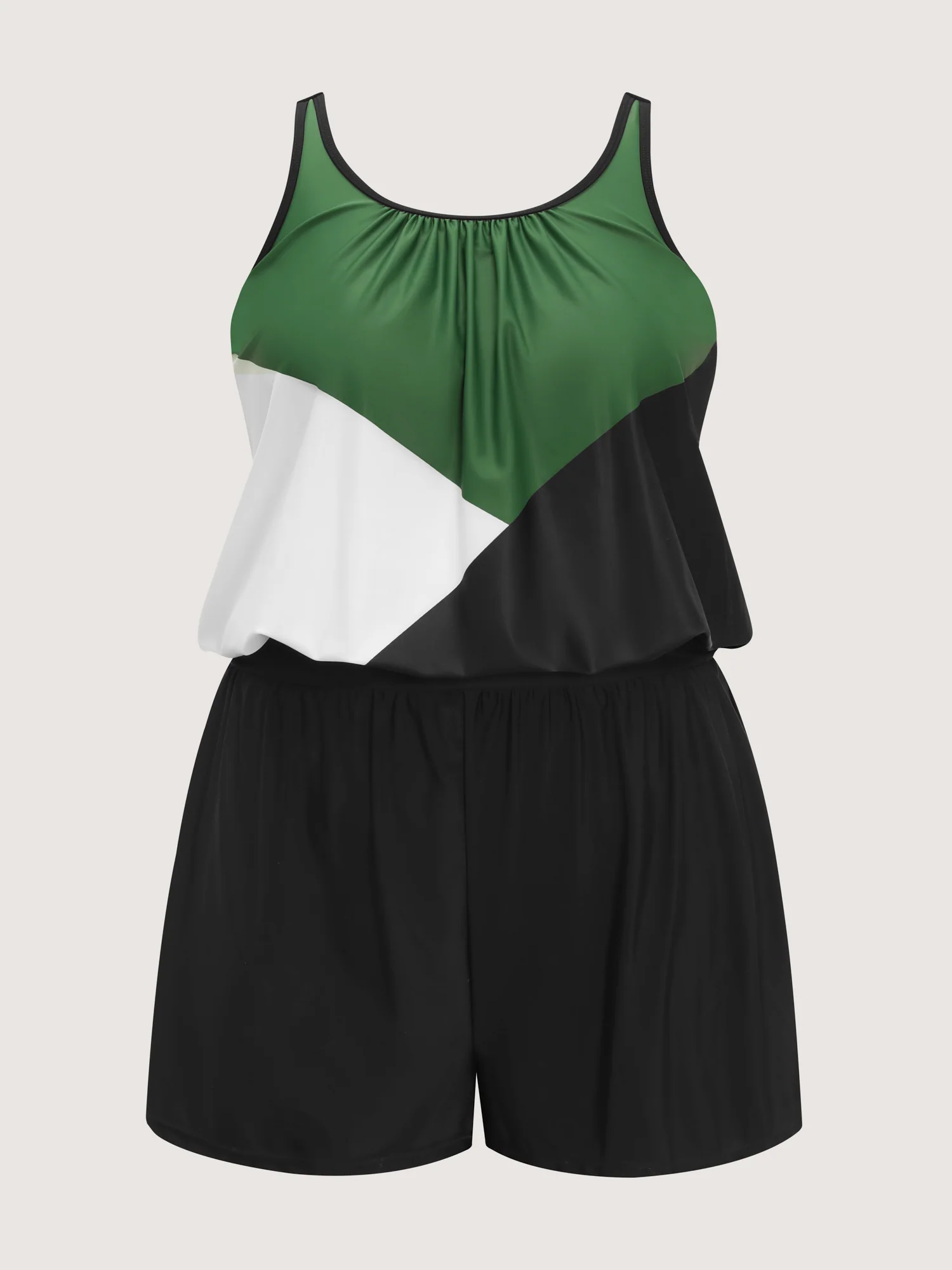 Colorblock Pockets Adjustable One-Piece Swimsuit - Image 8