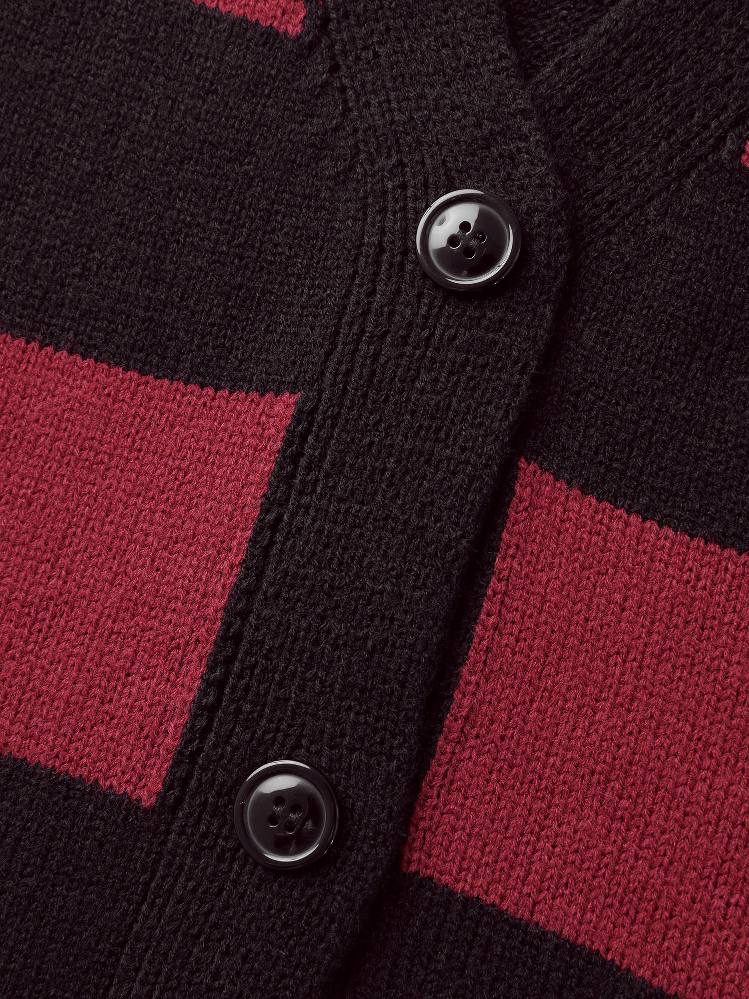Colorblock Pockets Button Straight-Front Cardigan - Image 6