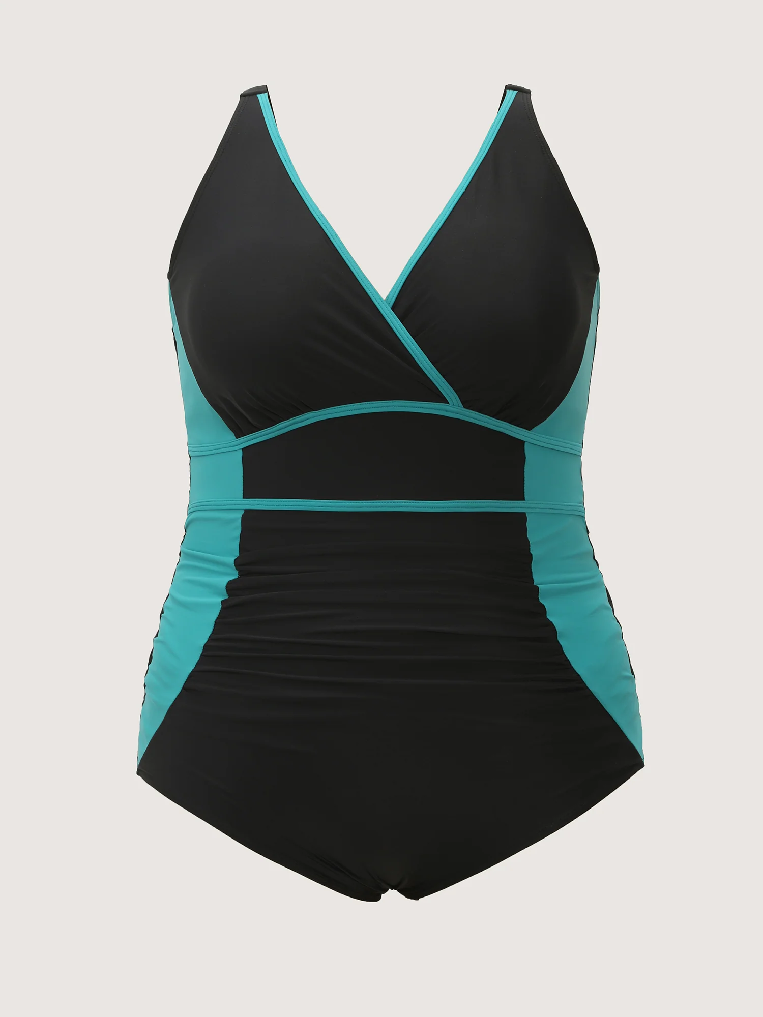 Colorblock Ruched Tummy-Control One-Piece Swimsuit - Image 7
