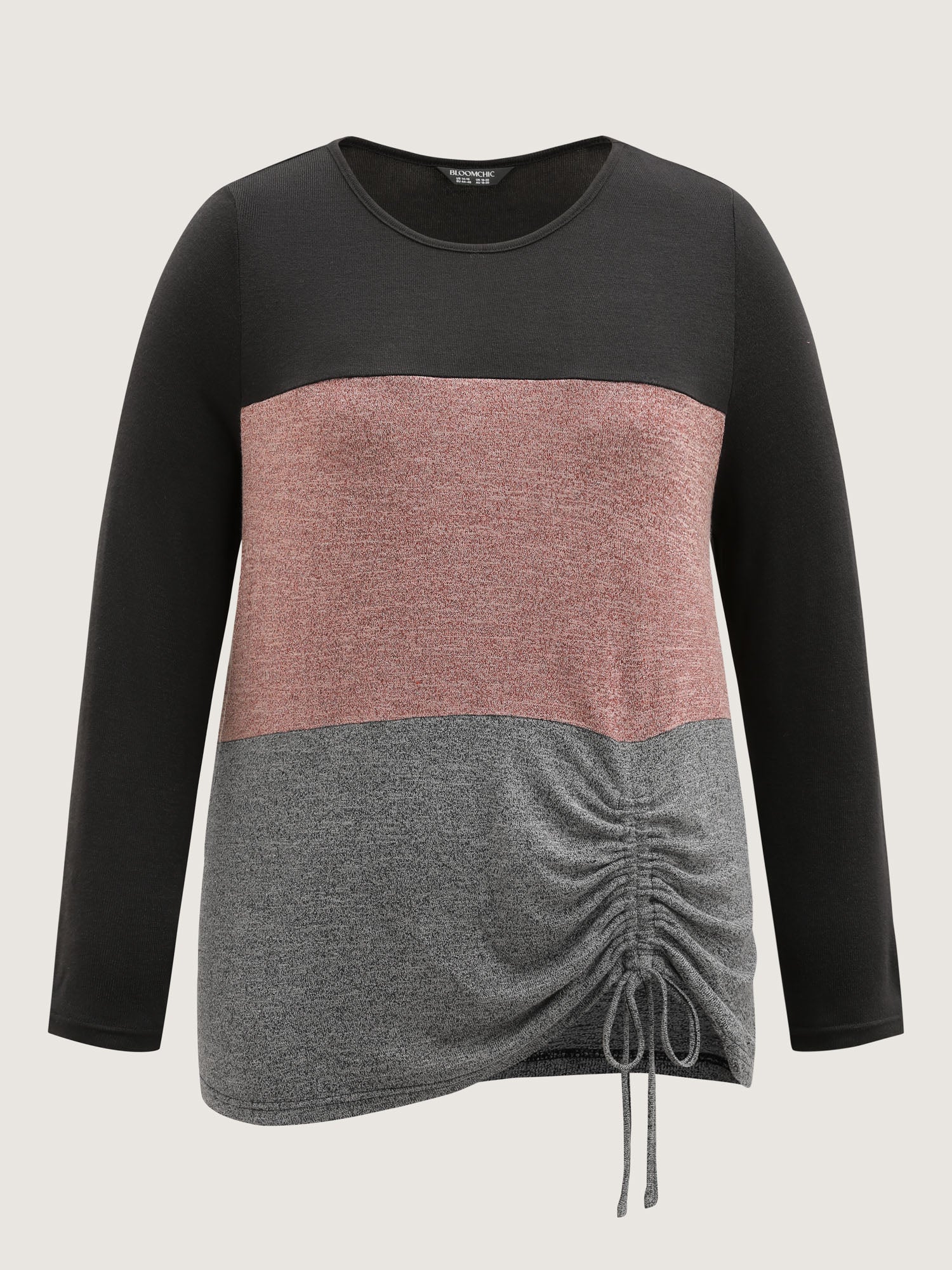 Colorblock Side Drawstring T-Shirt - Image 6
