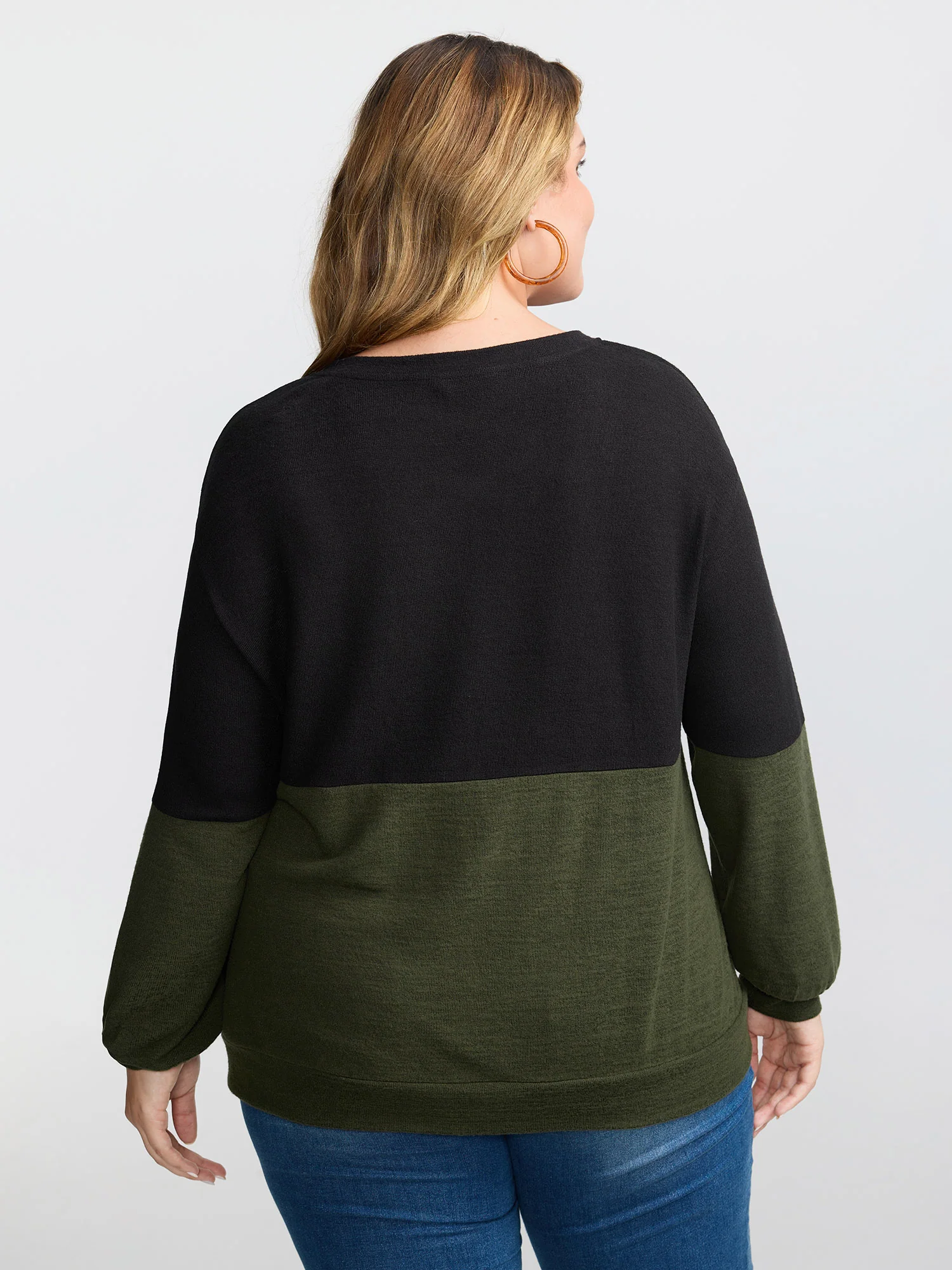 Colorblock Spliced Cross-Tie Sweatshirt - Image 11