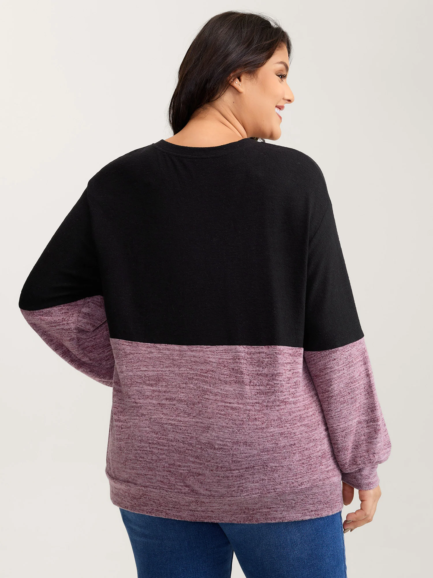 Colorblock Spliced Cross-Tie Sweatshirt - Image 4
