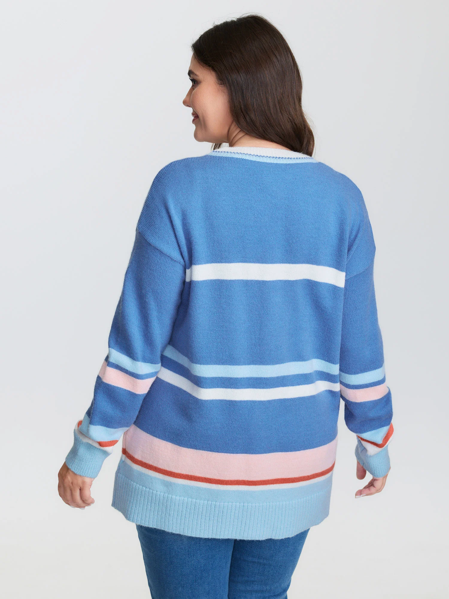Colorblock Super Stretchy Pockets Knit Cardigan - Image 4