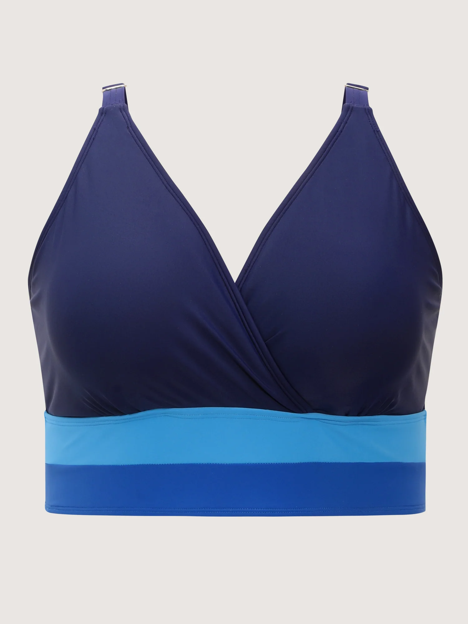 Colorblock Surplice Neckline Bikini Top - Image 6