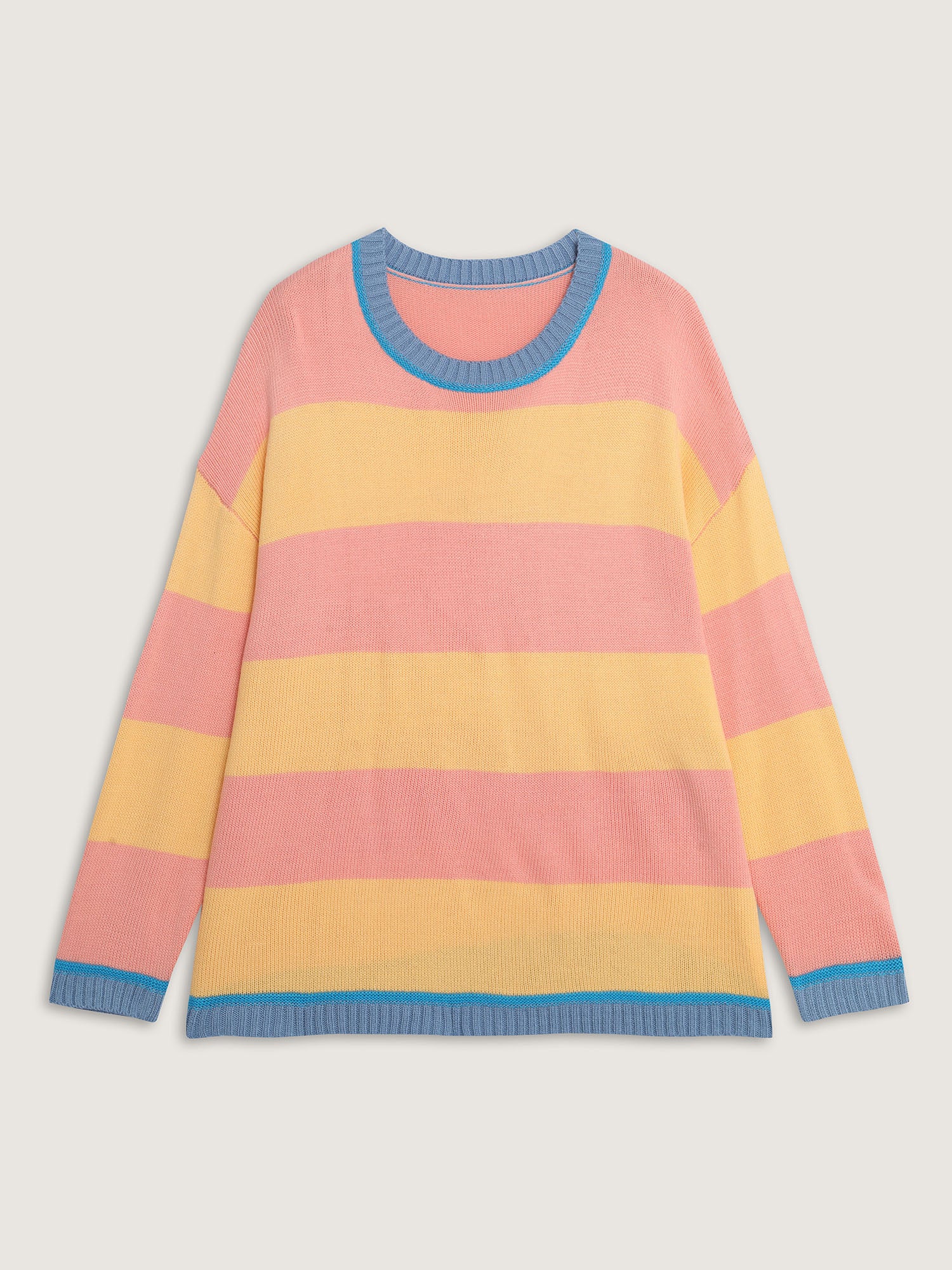 Colorblock Textured Flowy Fit Pullover - Image 6