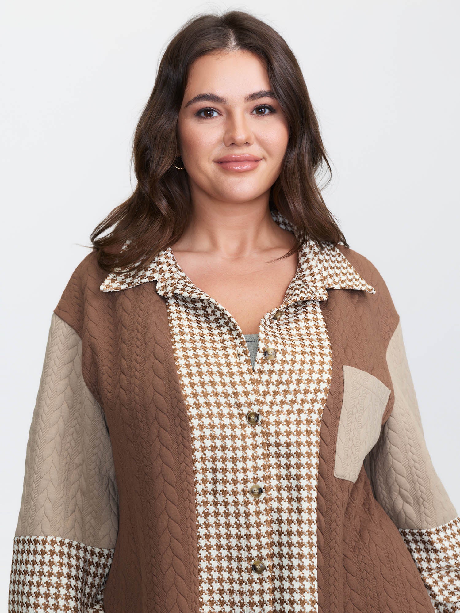 Colorblock Textured Pocket Button Jacket - Image 2
