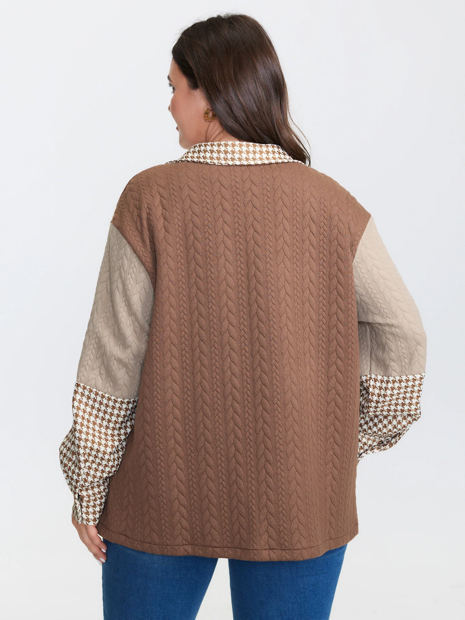 Colorblock Textured Pocket Button Jacket - Image 4