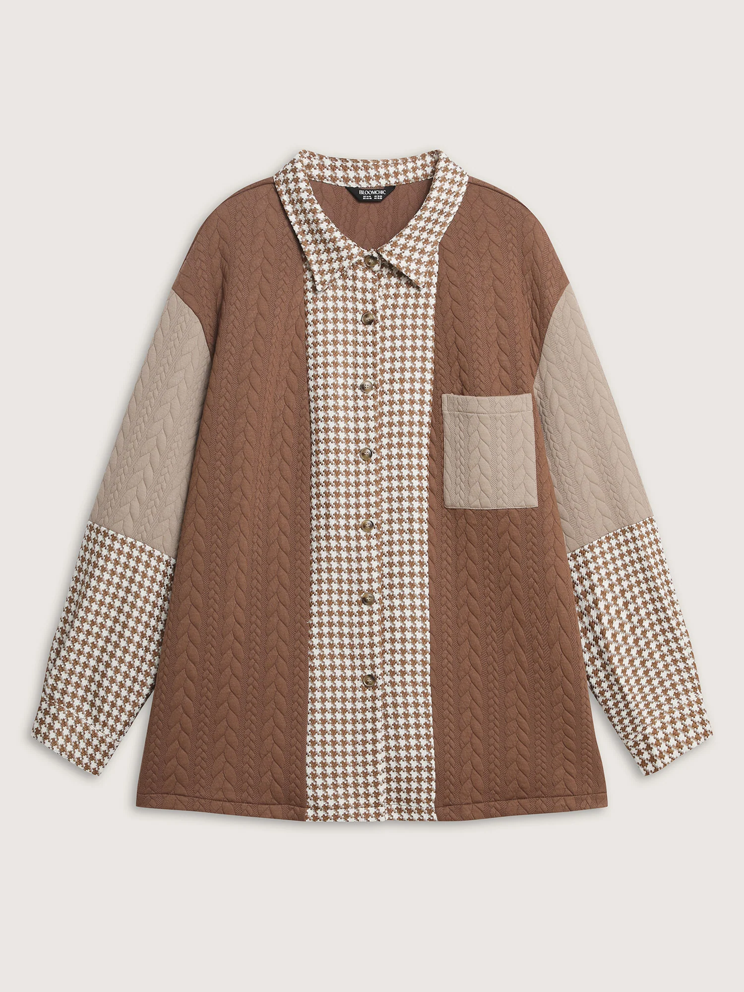 Colorblock Textured Pocket Button Jacket - Image 8