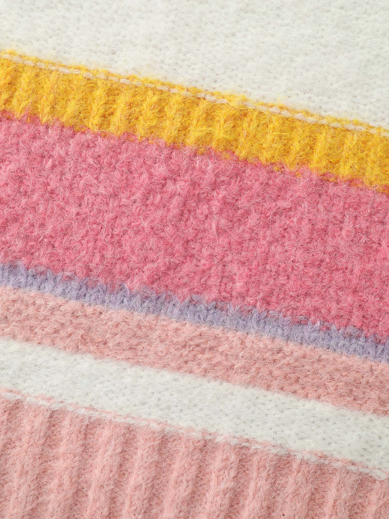 Colorblock Textured Ribbed Hem Pullover - Image 6
