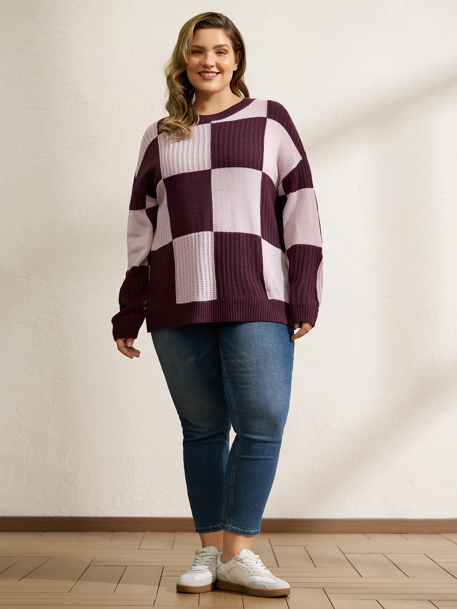 Colorblock Tissue Textured Drop Shoulder Pullover - Image 3