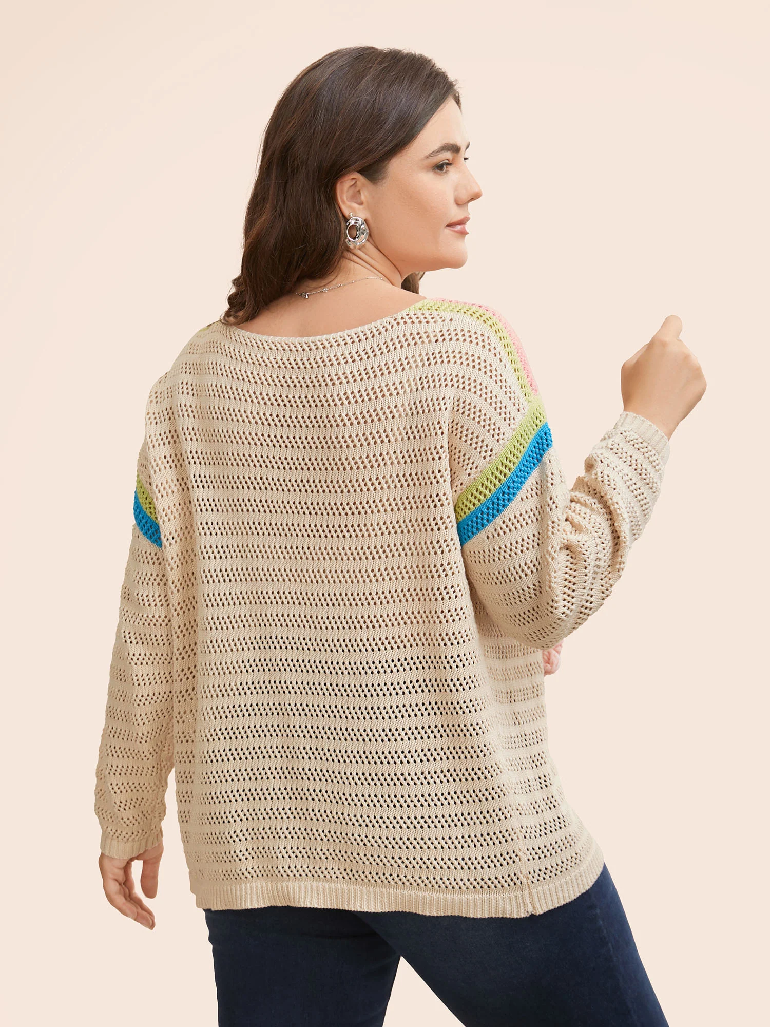 Colored Stereo Flower Design Pullover - Image 3