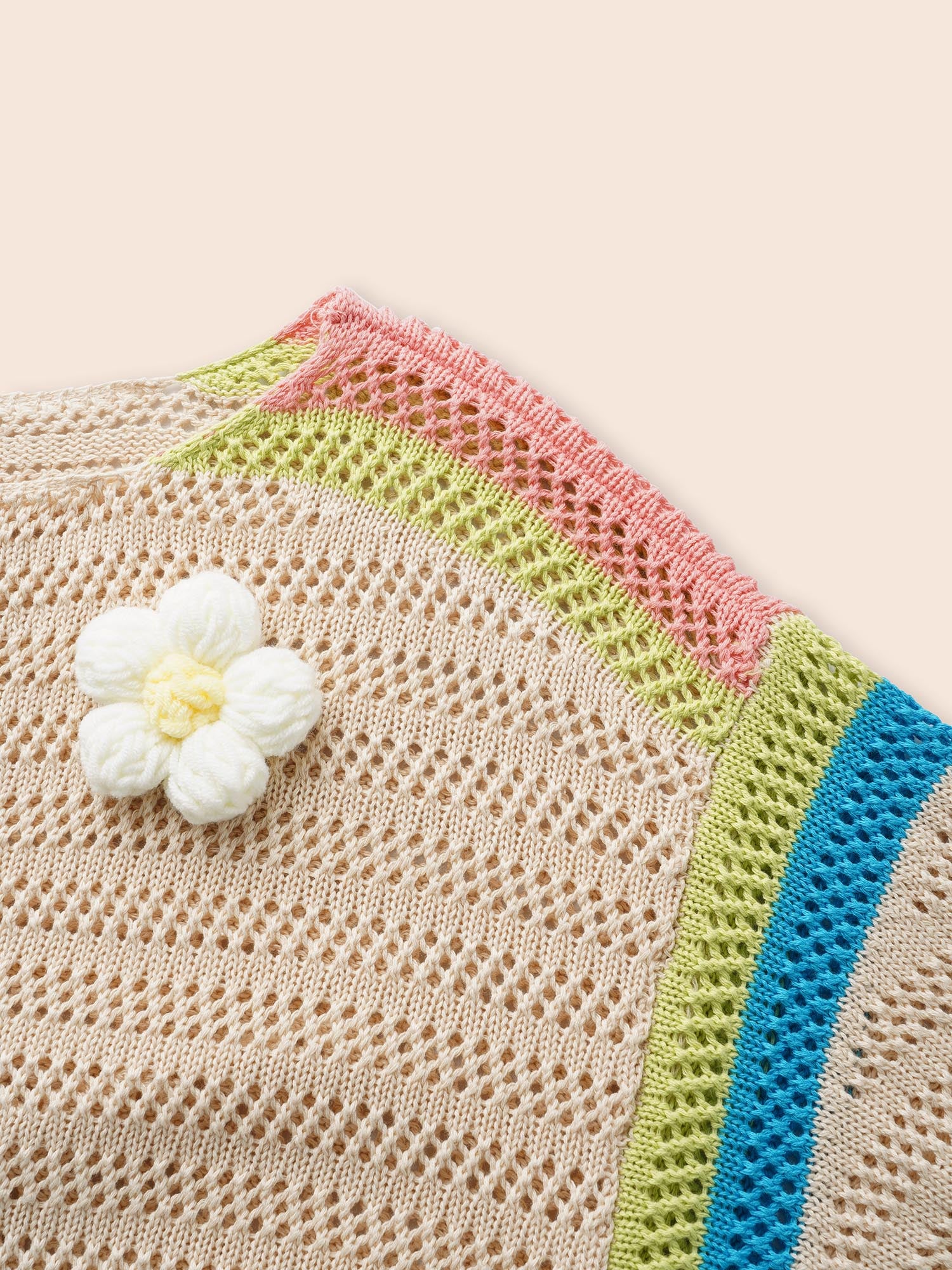 Colored Stereo Flower Design Pullover - Image 5