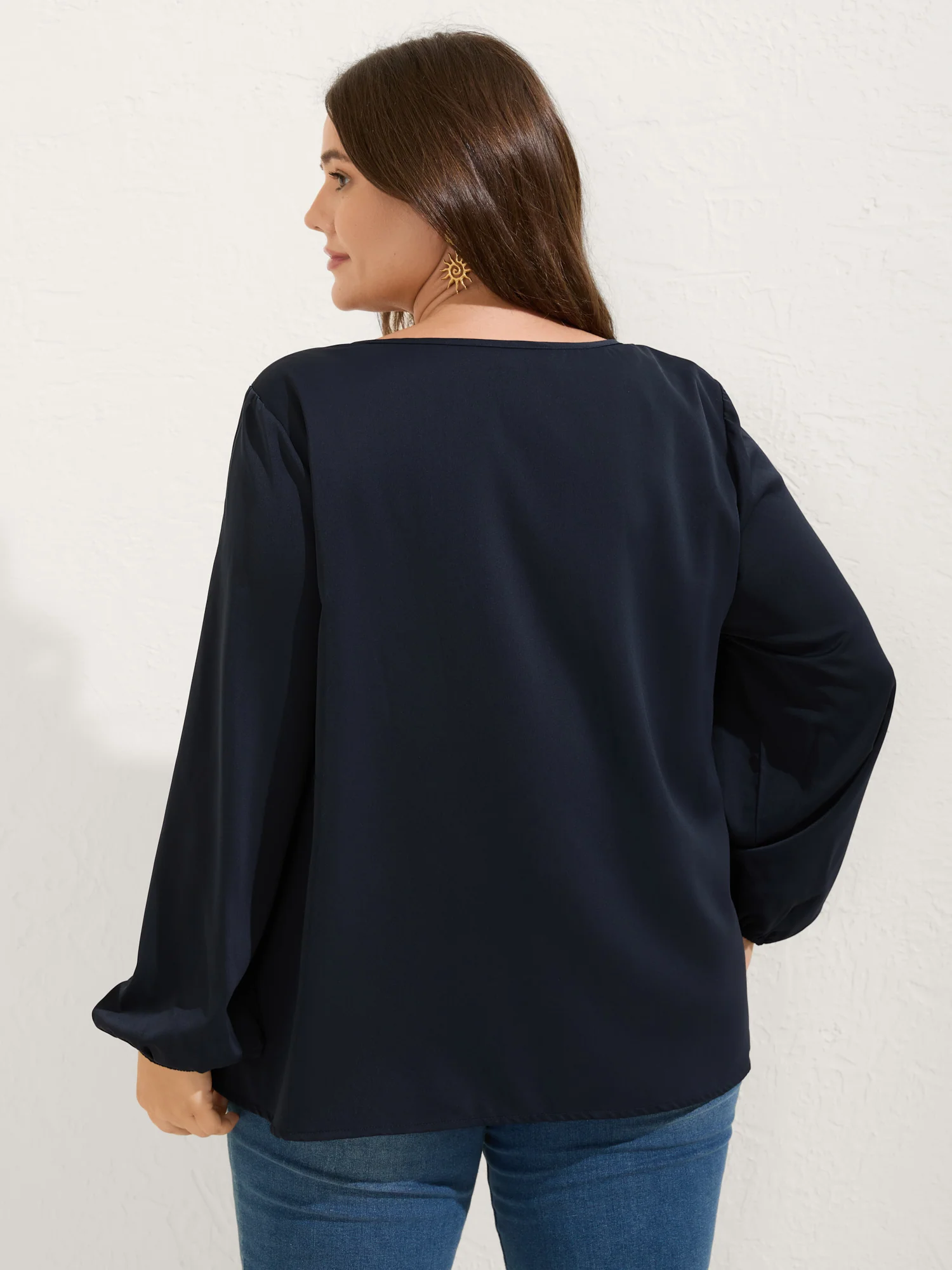 Colorful Boho Neck-Tie Puffy Sleeve Blouse - Image 4