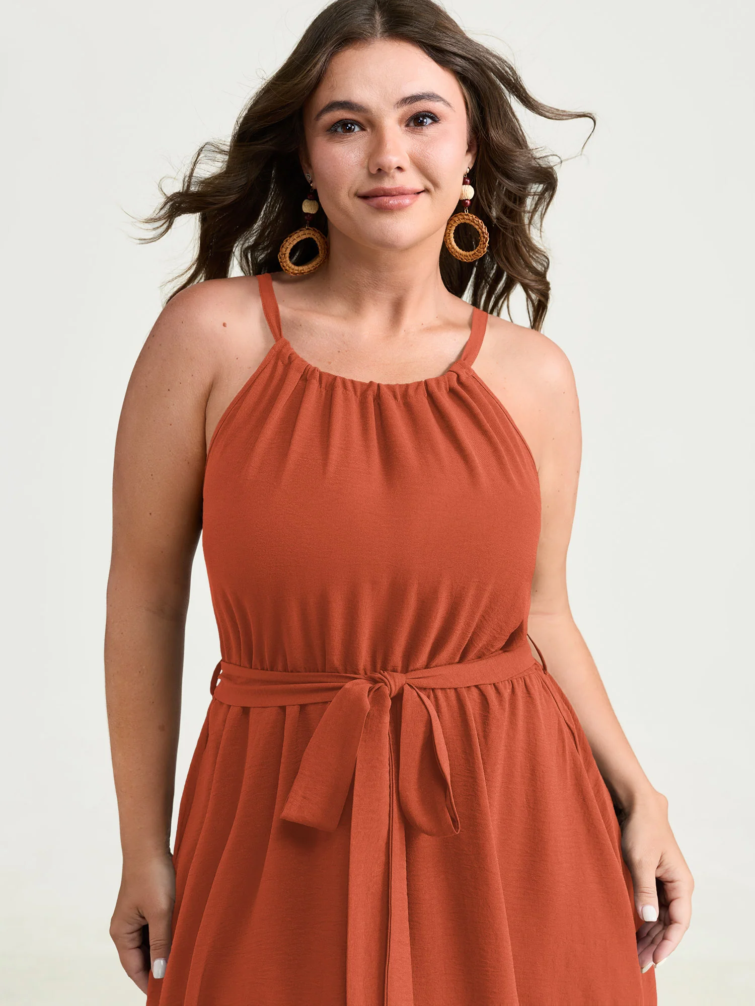 Colorful Boho Striped Hem Halter Neck Maxi Dress - Image 9