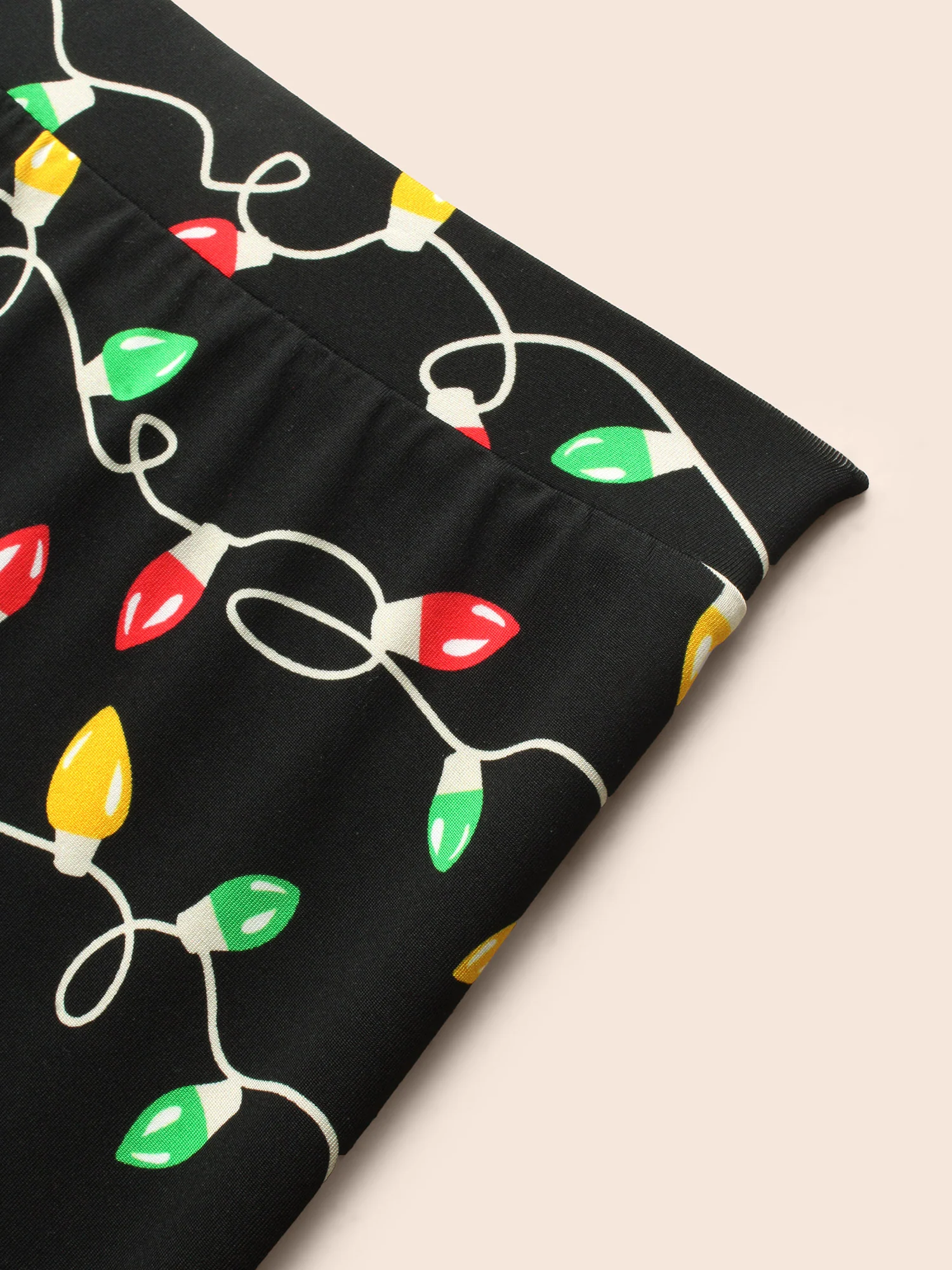 Colorful Bulb Print Festive Leggings - Image 6
