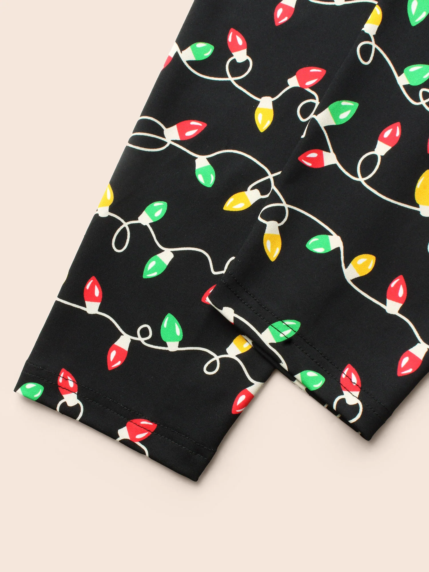 Colorful Bulb Print Festive Leggings - Image 7