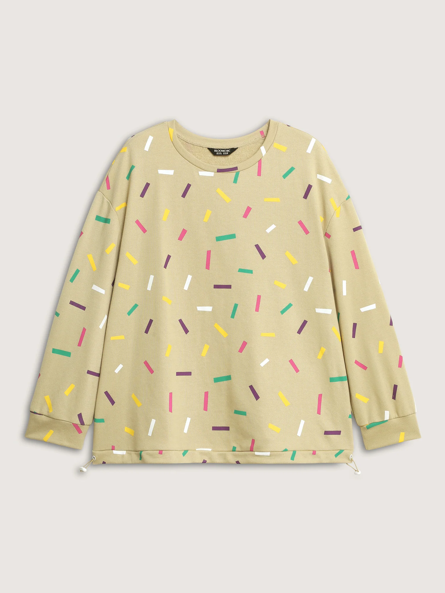 Colorful Confetti Print Round Neck Sweatshirt - Image 7