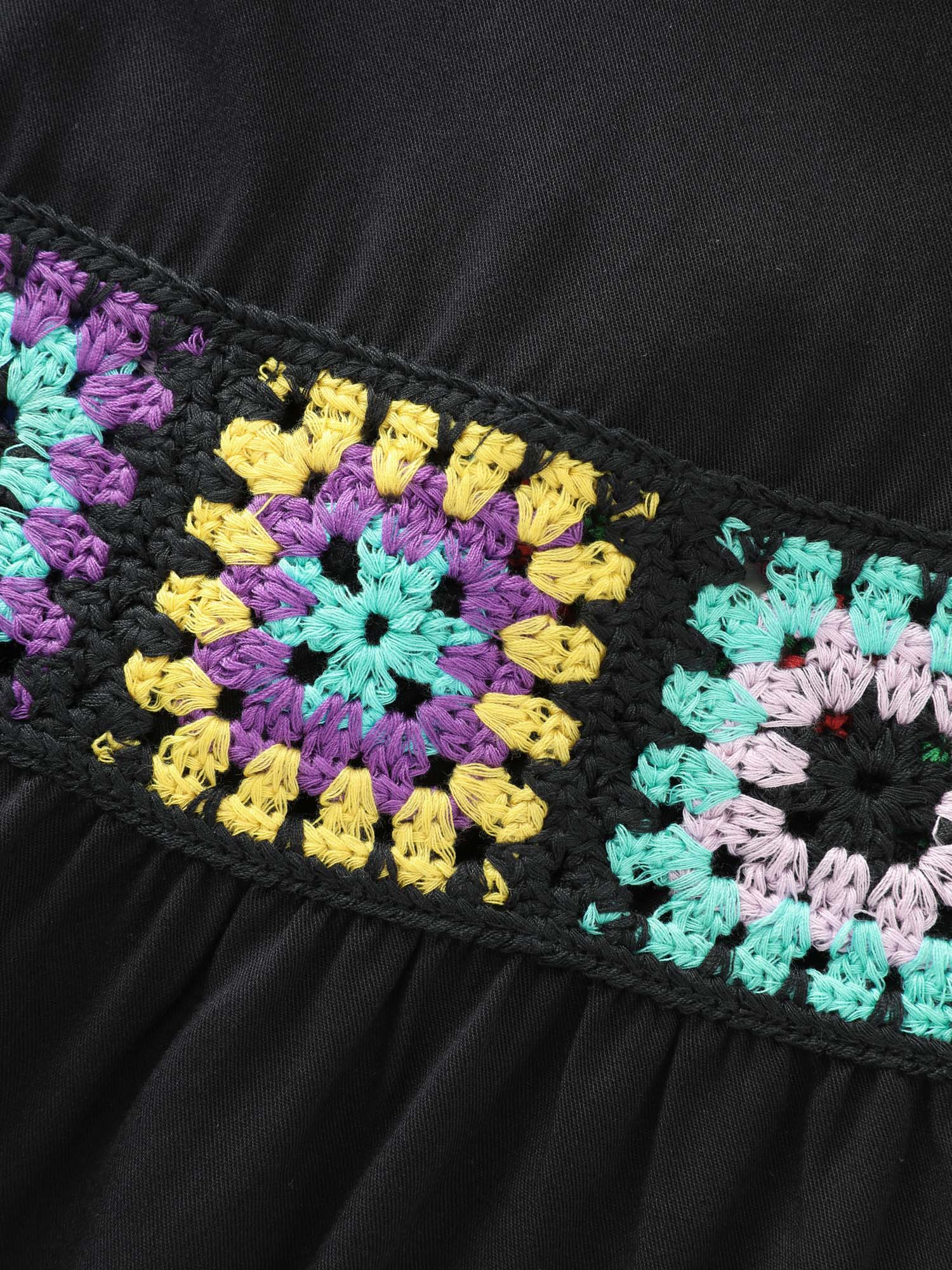 Colorful Crochet Floral Flared Pants - Image 7