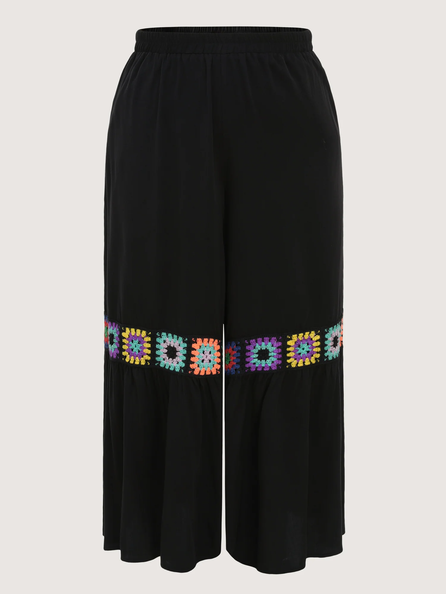 Colorful Crochet Floral Flared Pants - Image 9