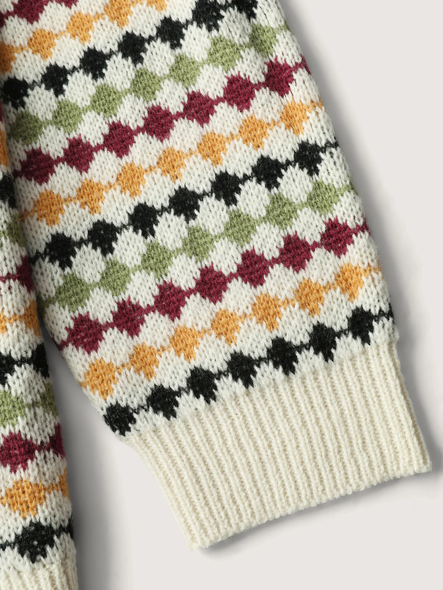 Colorful Dots Open-Front Pockets Knit Cardigan - Image 6