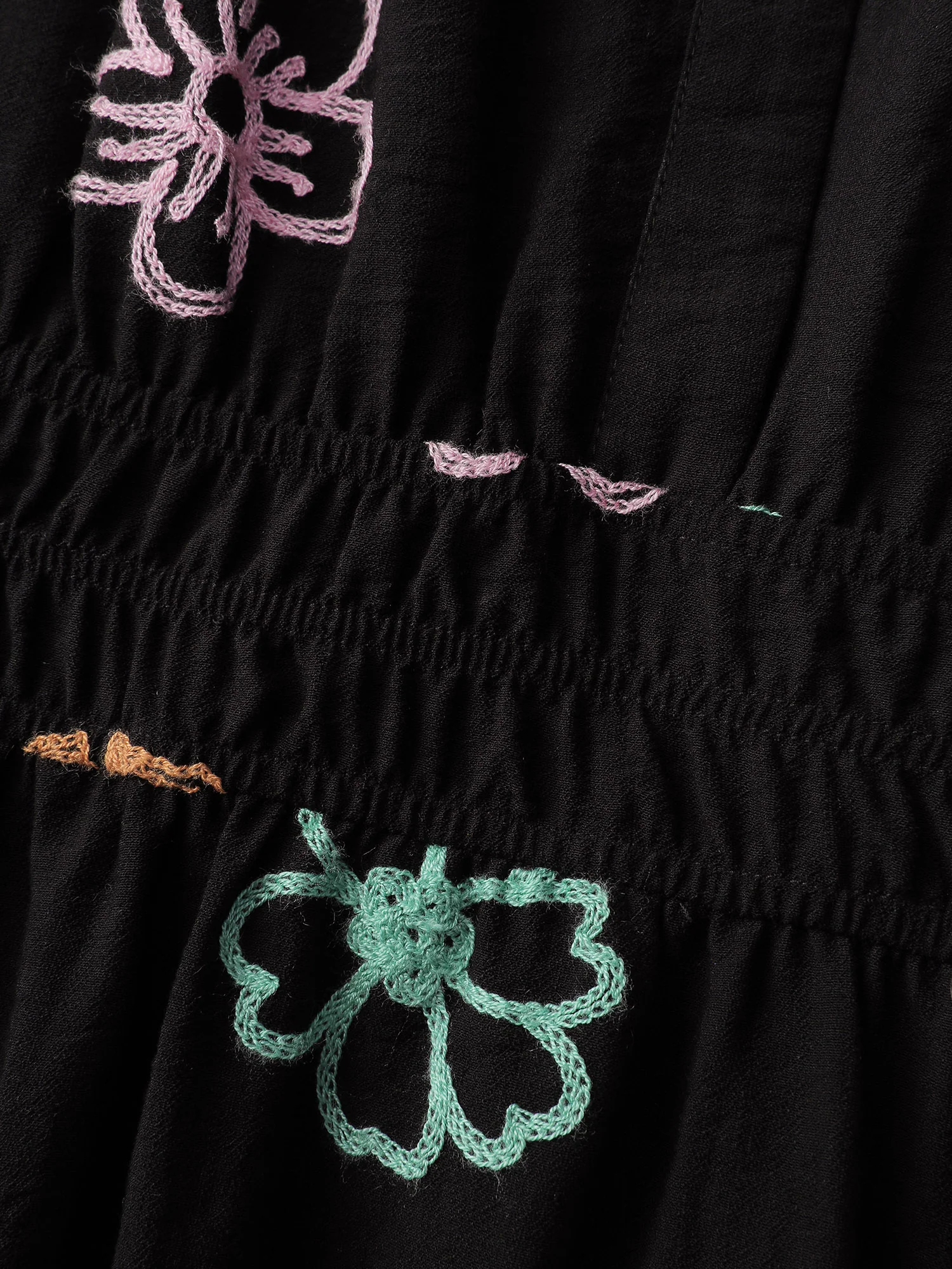 Colorful Embroidered Waist-Defining Midi Dress - Image 5