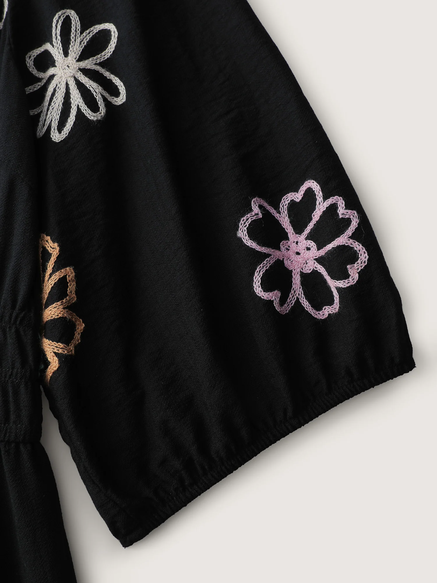 Colorful Embroidered Waist-Defining Midi Dress - Image 6