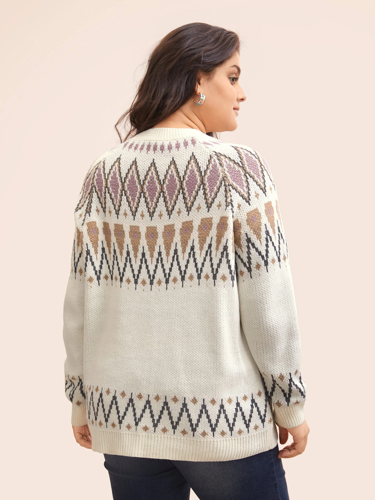 Fair Isle Jacquard Crew Neck Pullover - Image 2