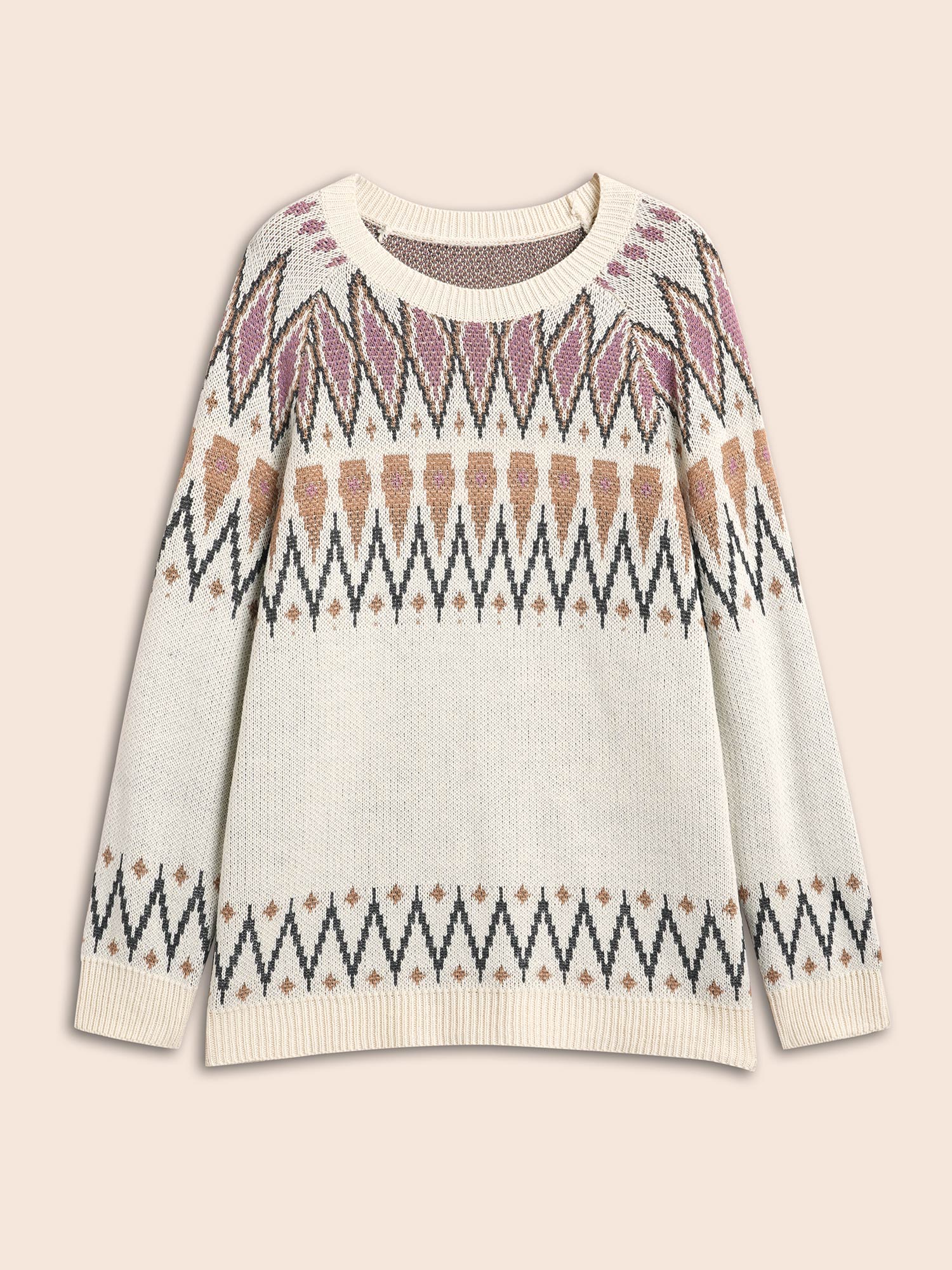 Fair Isle Jacquard Crew Neck Pullover - Image 7