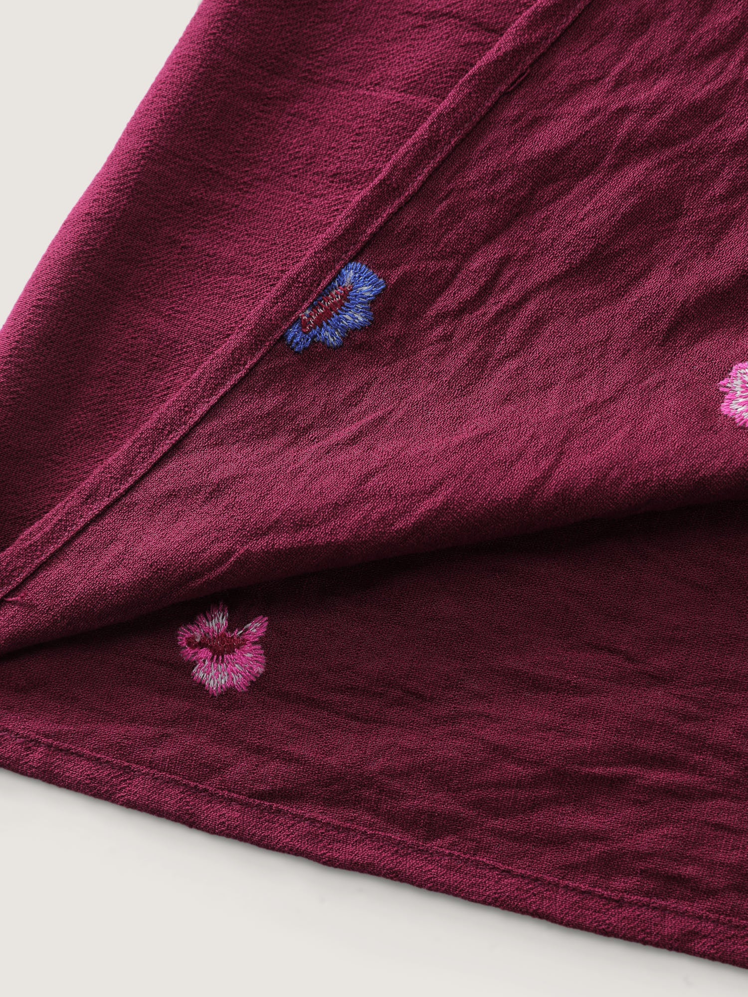 Colorful Floral Embroidery Button Shirt - Image 7
