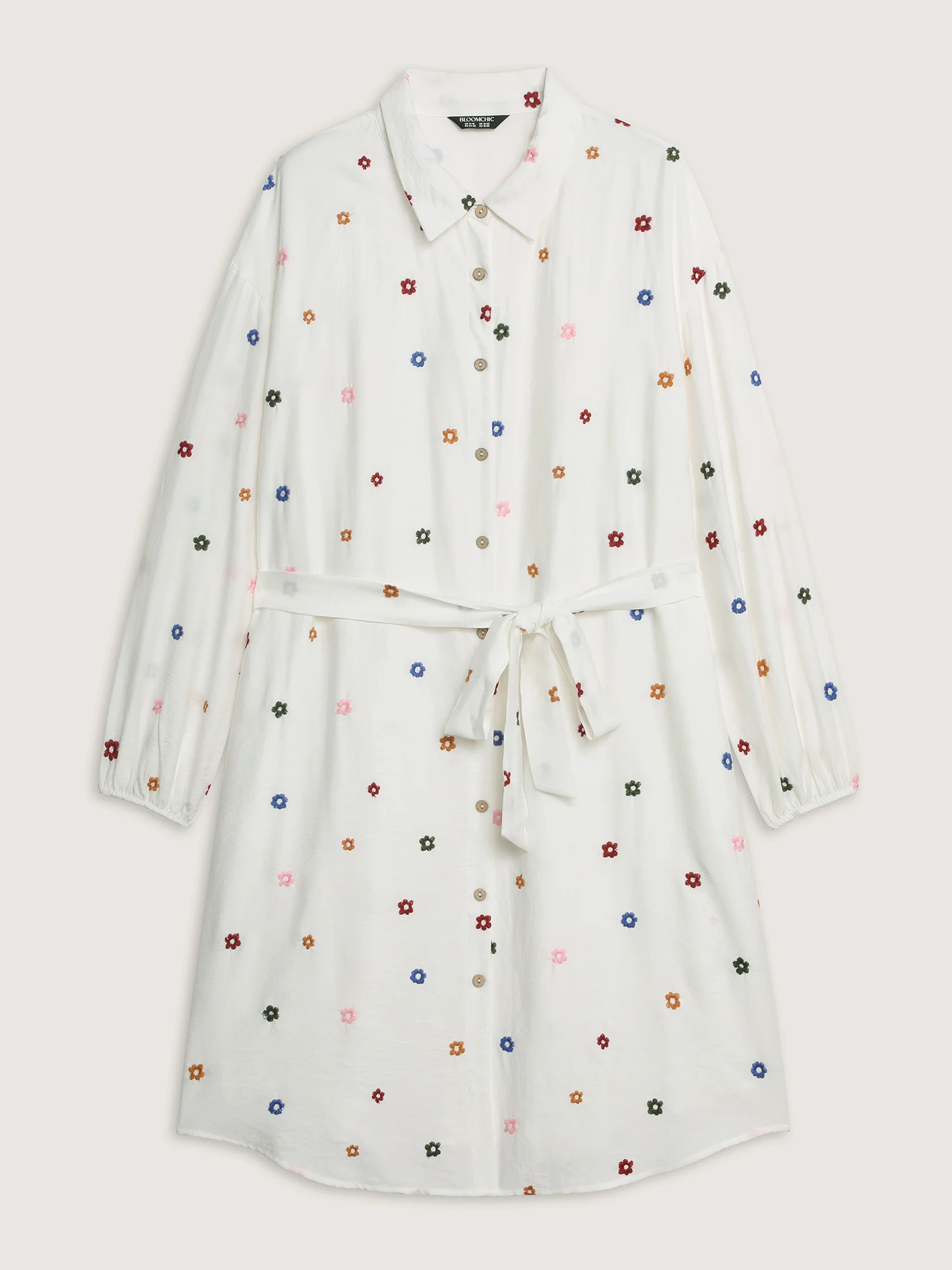 Colorful Floral Embroidery Pockets Midi Dress - Image 7