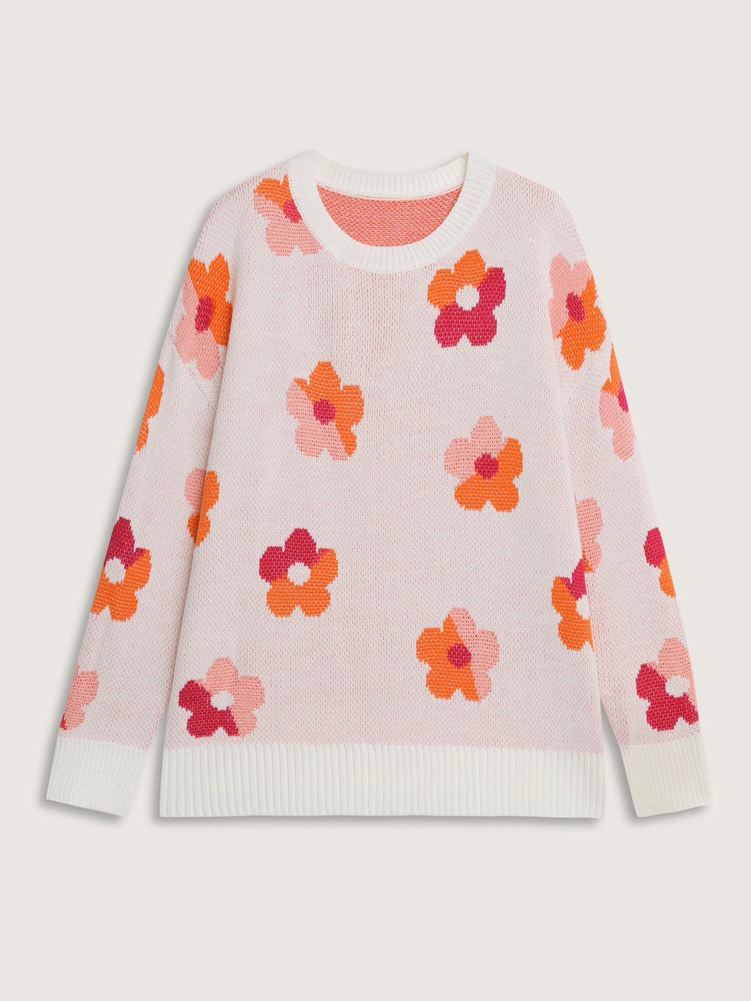 Colorful Floral Jacquard Pullover - Image 7