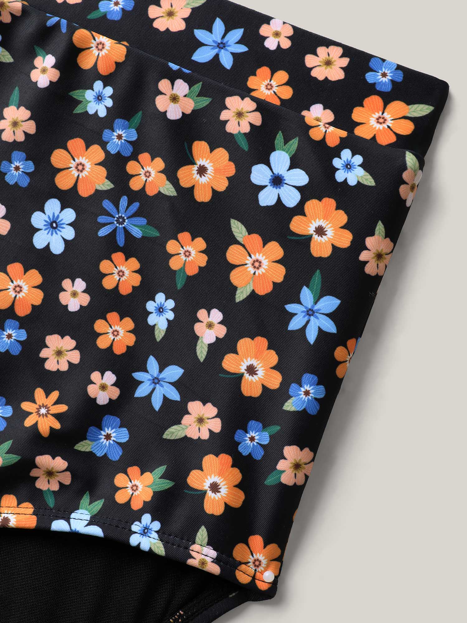 Colorful Floral Print Adjustable Swim Dress - Image 5
