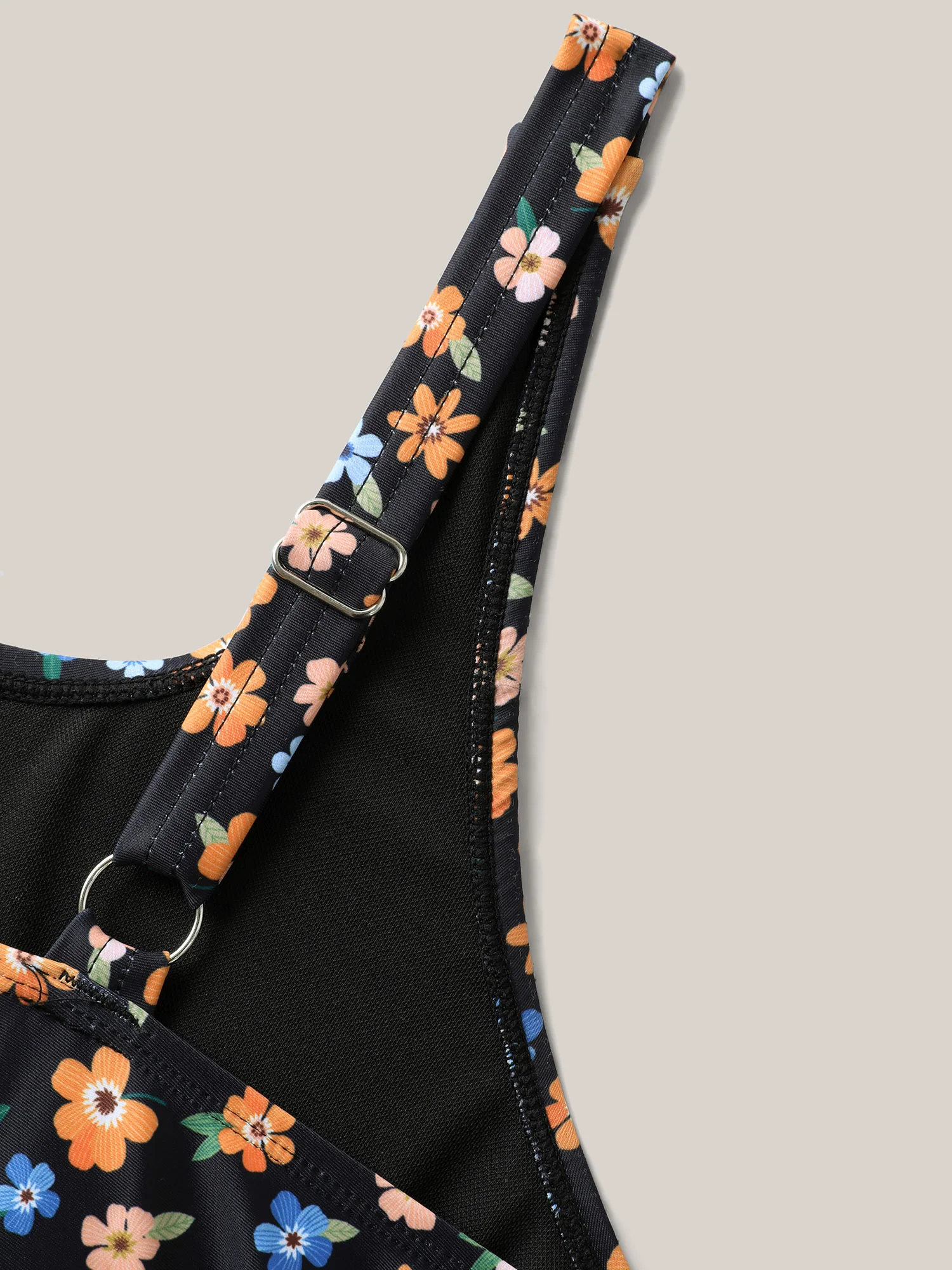 Colorful Floral Print Adjustable Swim Dress - Image 6