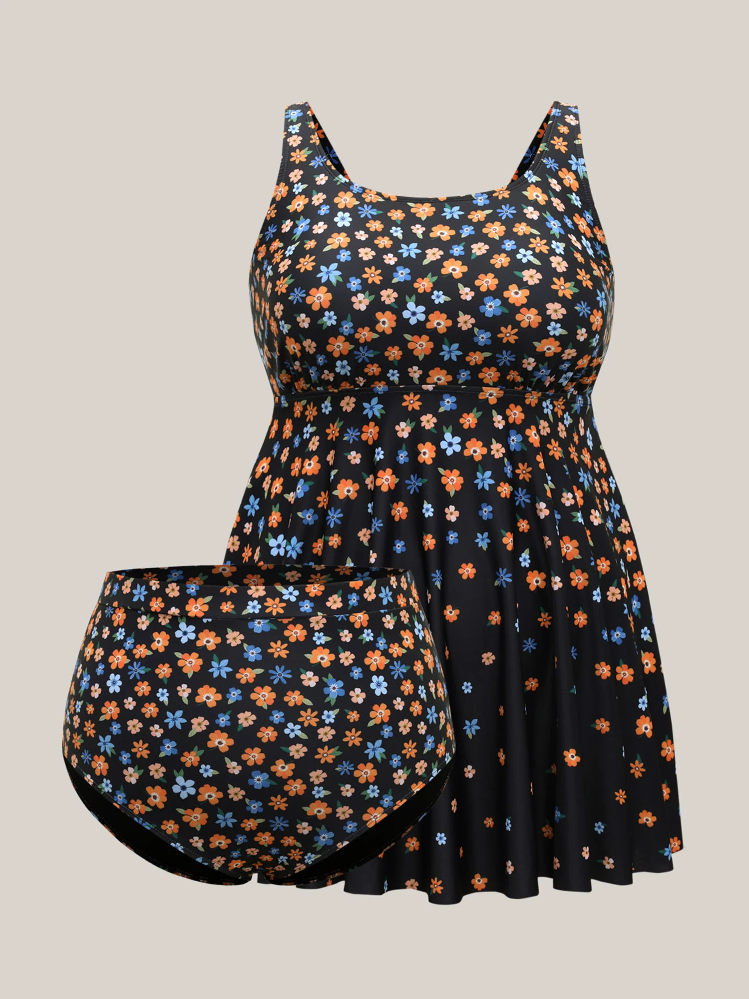 Colorful Floral Print Adjustable Swim Dress - Image 7
