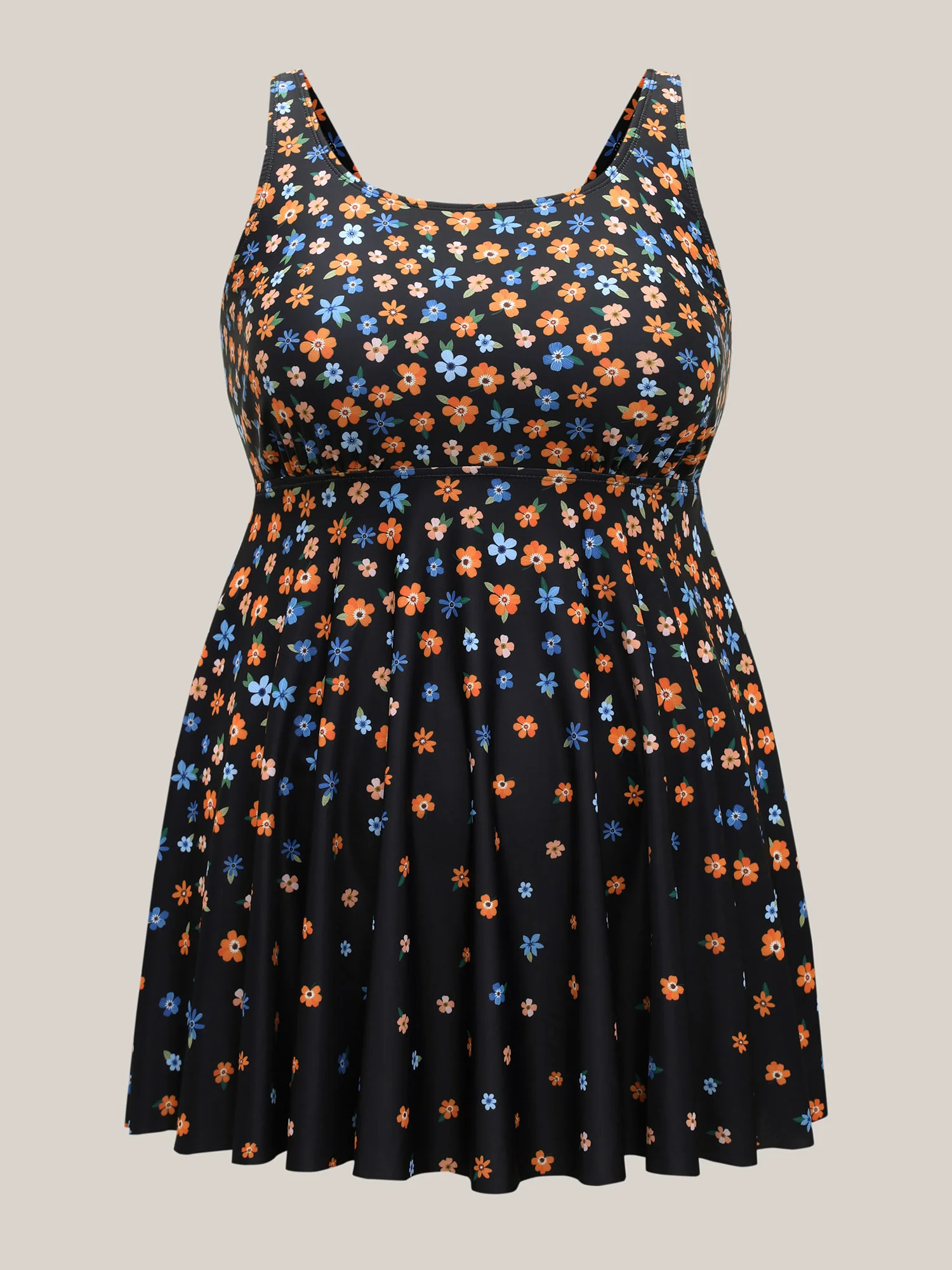Colorful Floral Print Adjustable Swim Dress - Image 8