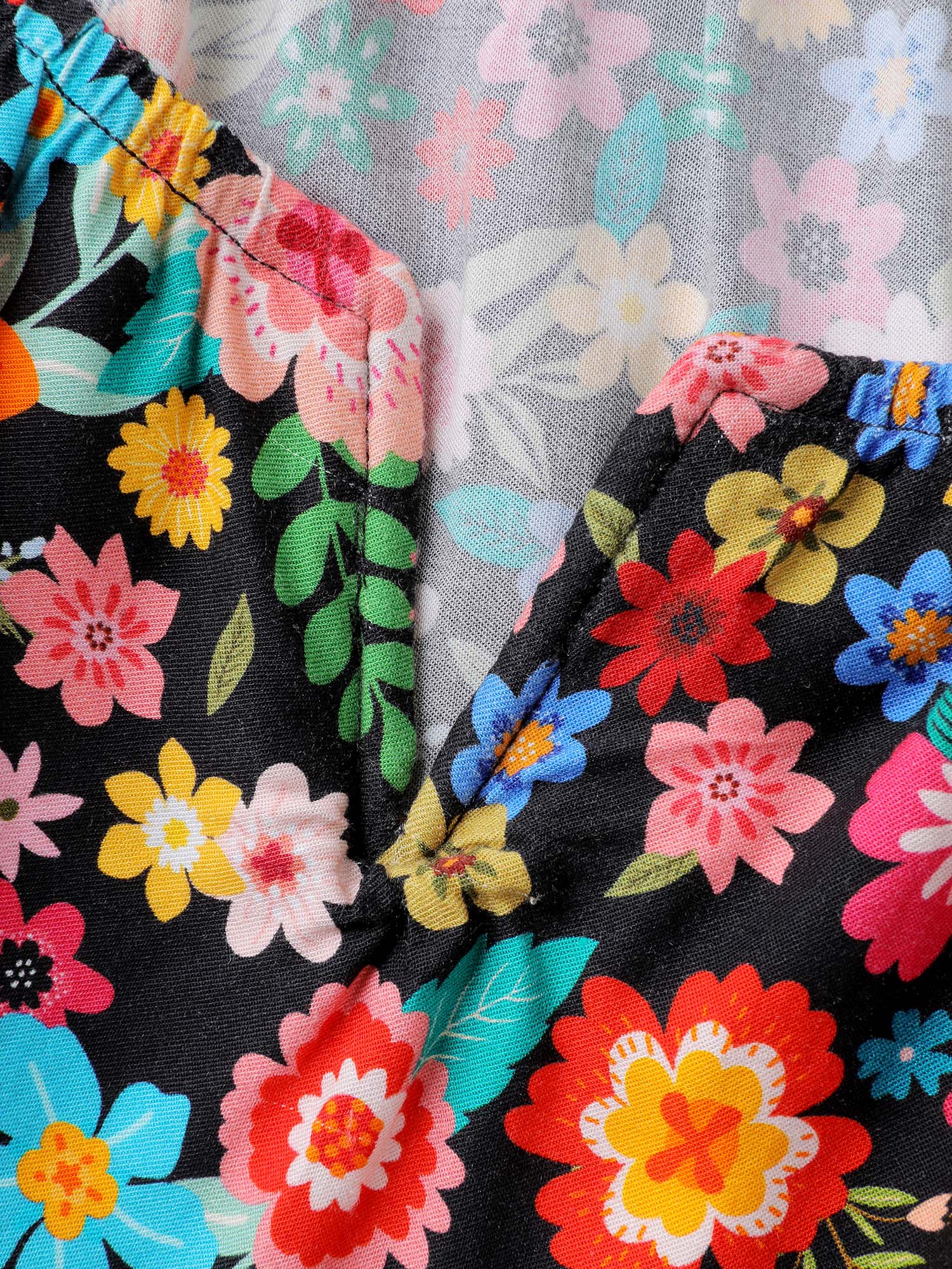 Colorful Floral Print Cinched-Flared Blouse - Image 6