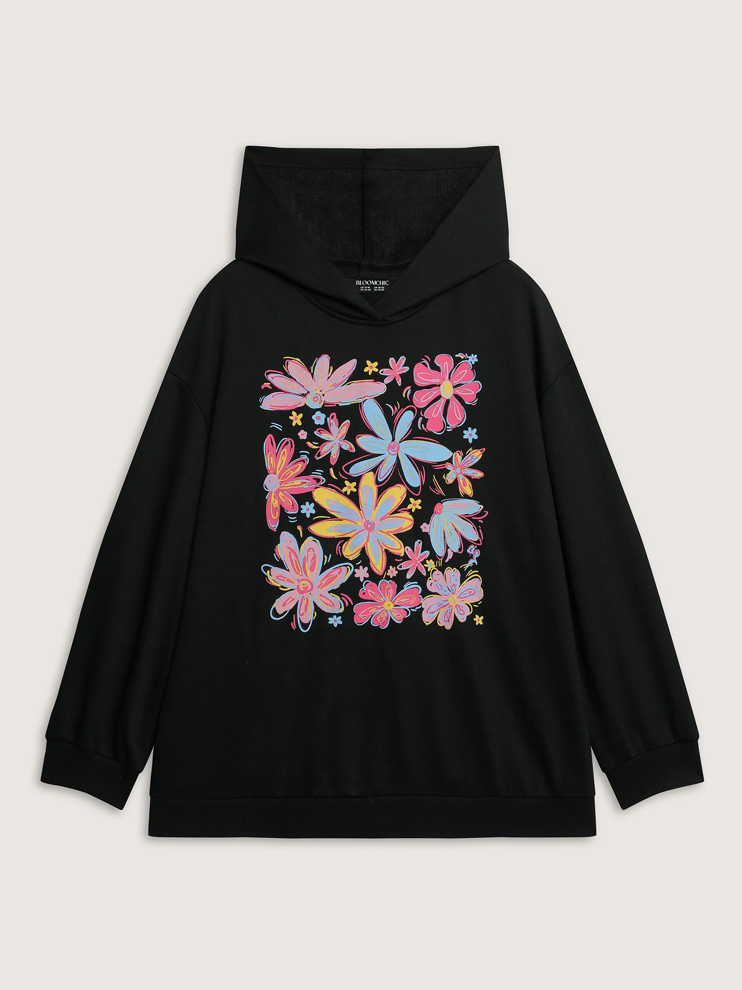 Colorful Floral Print Hoodie Sweatshirt - Image 5
