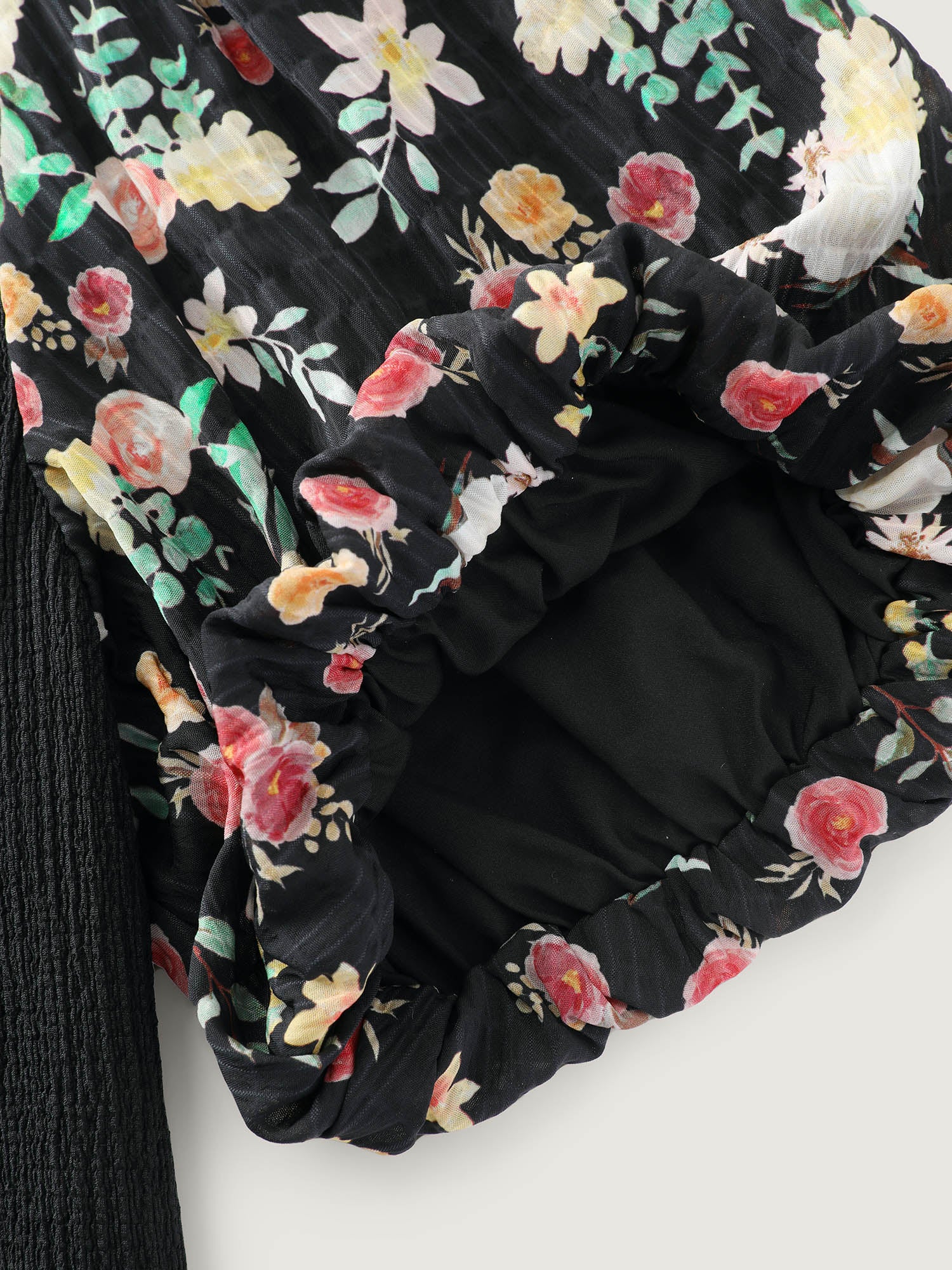 Colorful Floral Print Ruched T-Shirt - Image 7