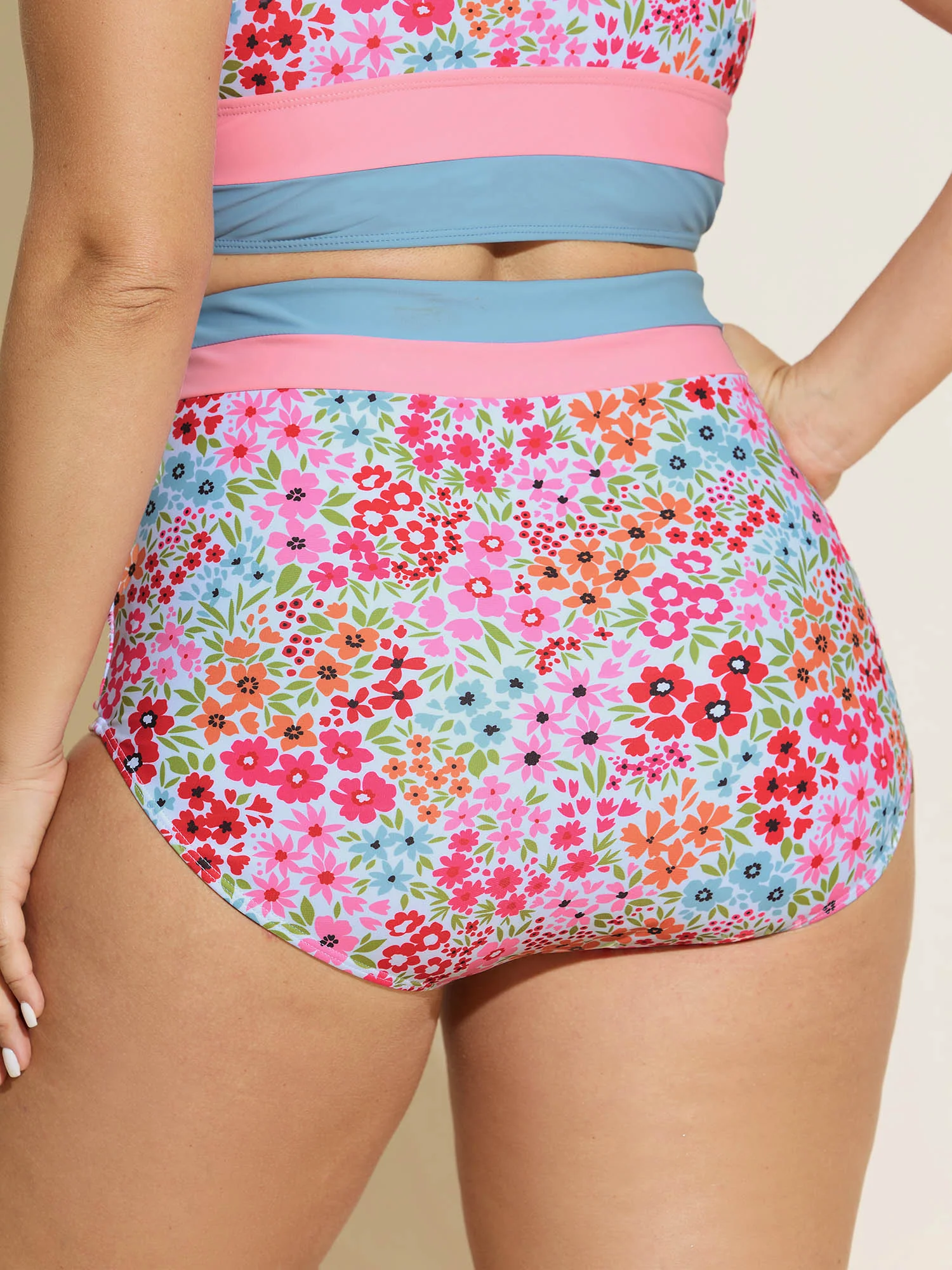 Colorful Floral Print Swim Bottoms - Image 6