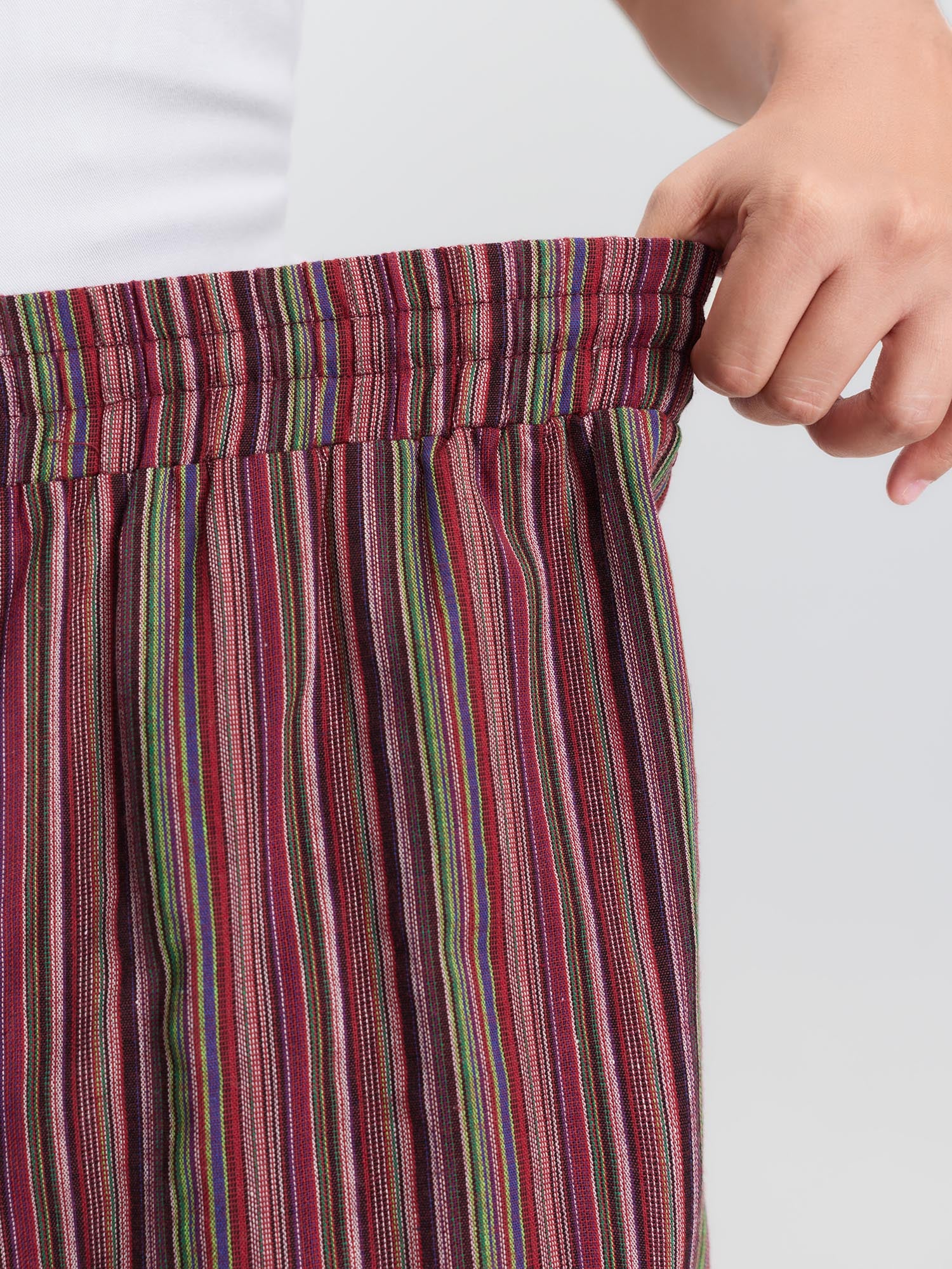 Colorful Floral Striped Pockets Shorts - Image 4