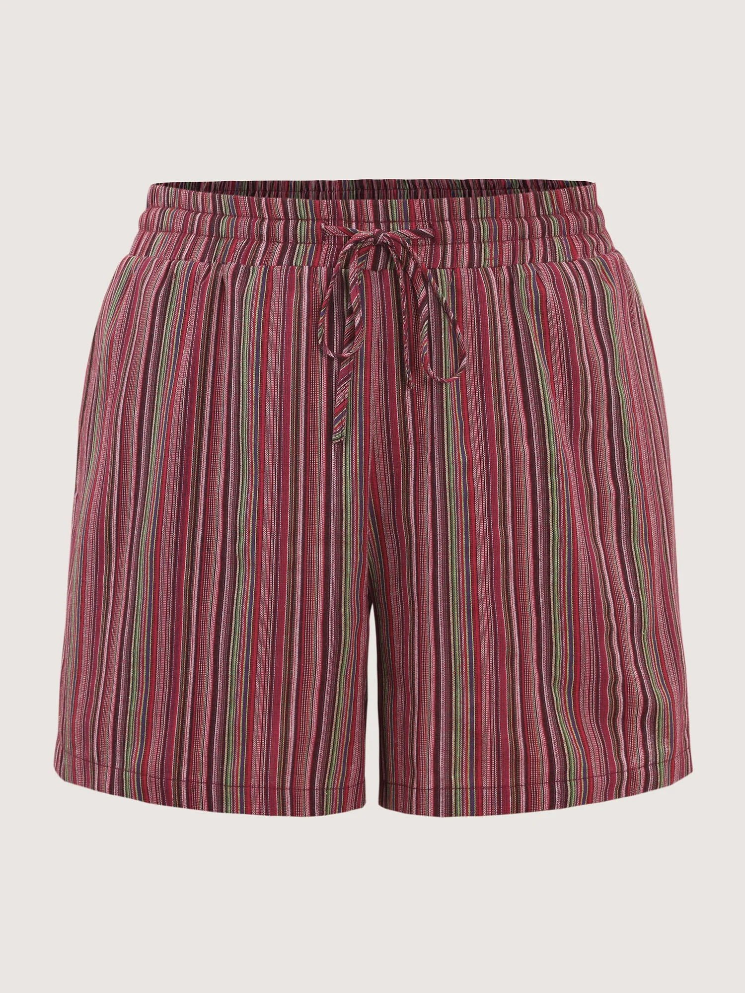 Colorful Floral Striped Pockets Shorts - Image 8