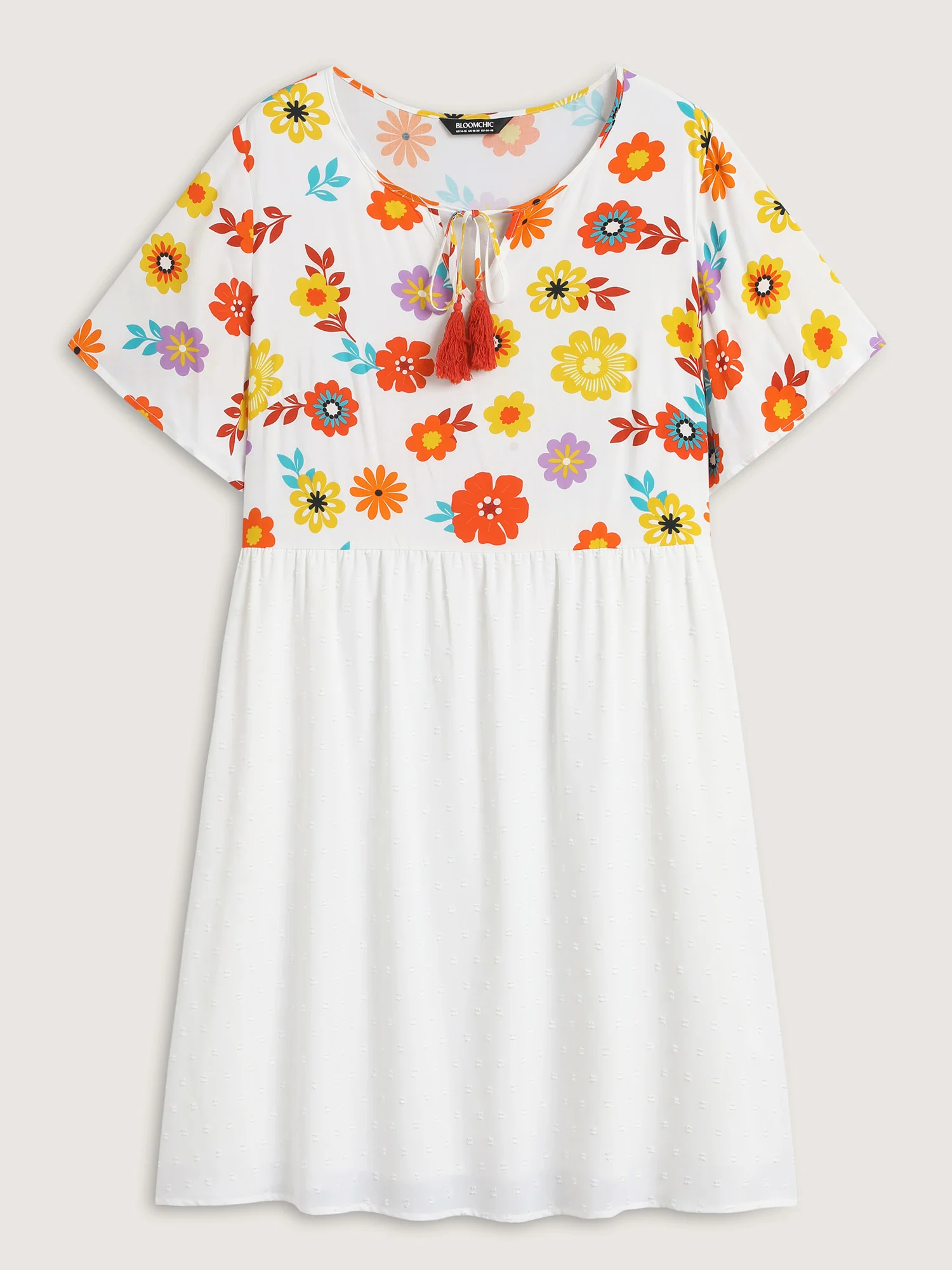 Colorful Florals Spliced Pockets Midi Dress - Image 7