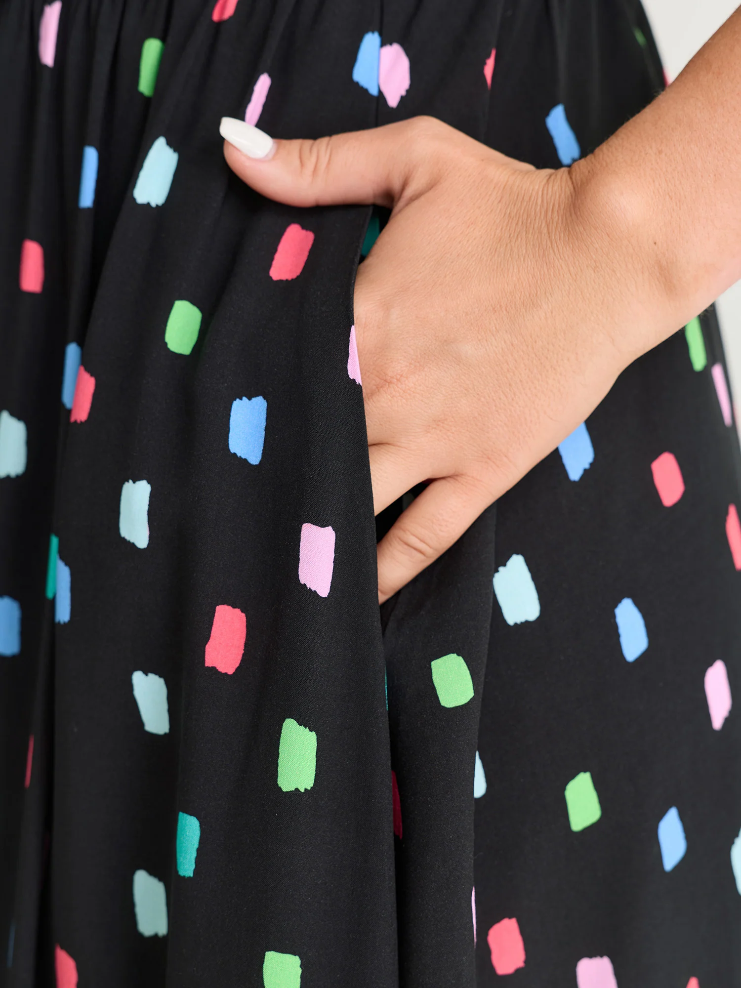 Colorful Geometric Print Cami Midi Dress - Image 3